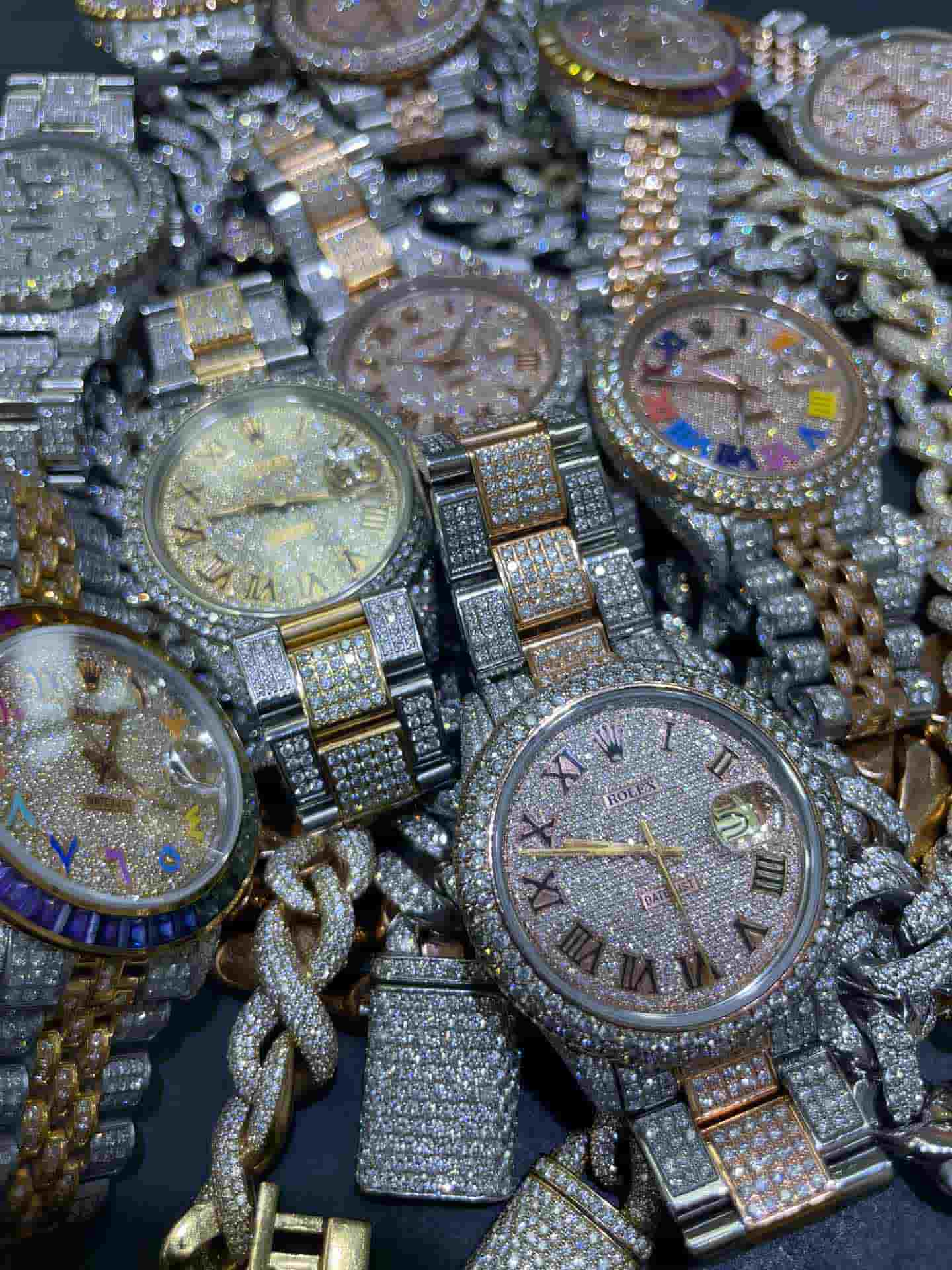 rolex datejust arabic iced out