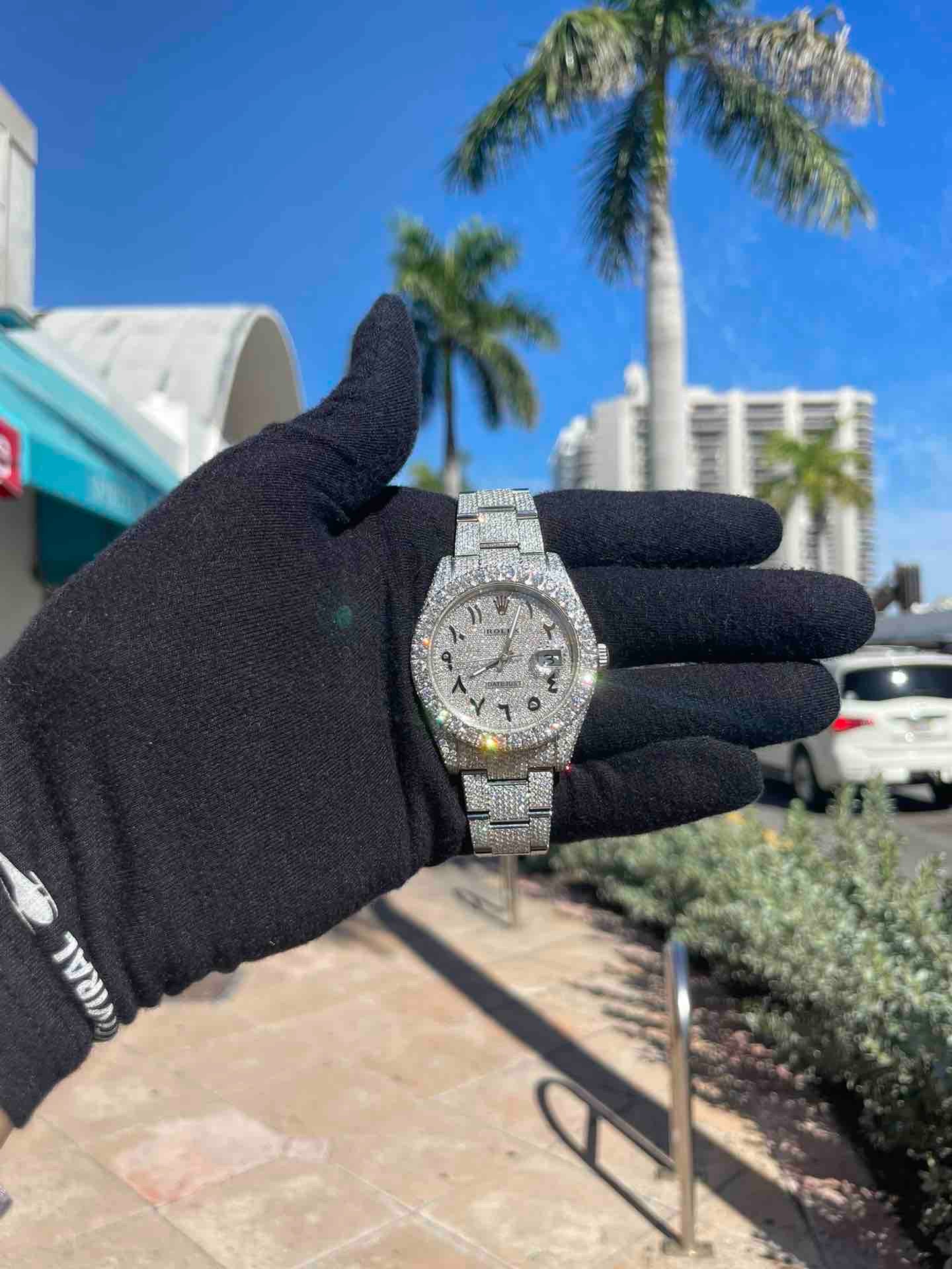 diamond bust down rolex