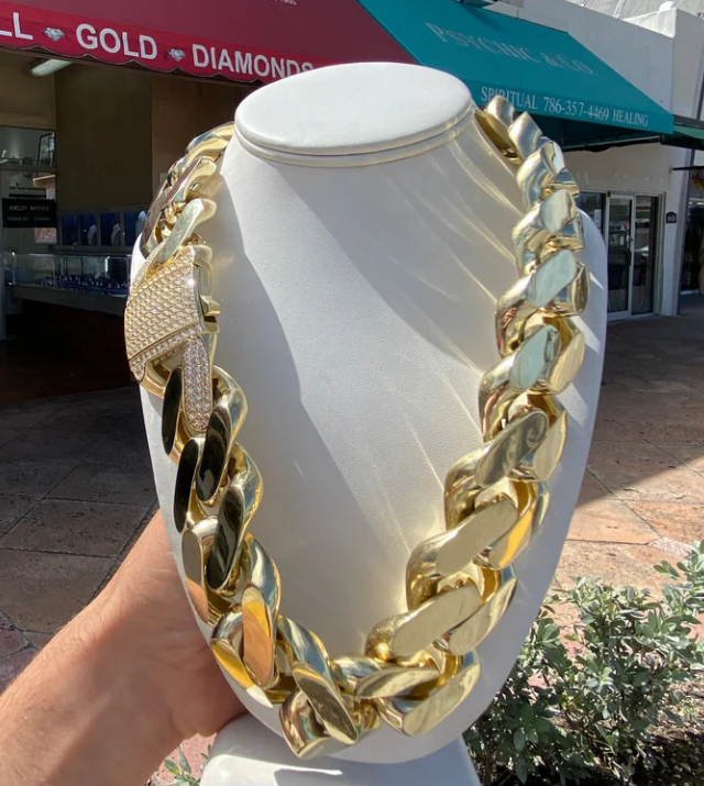 Make a Statement with the HUGE MONSTER MONACO GOLD CHAIN 50MM
