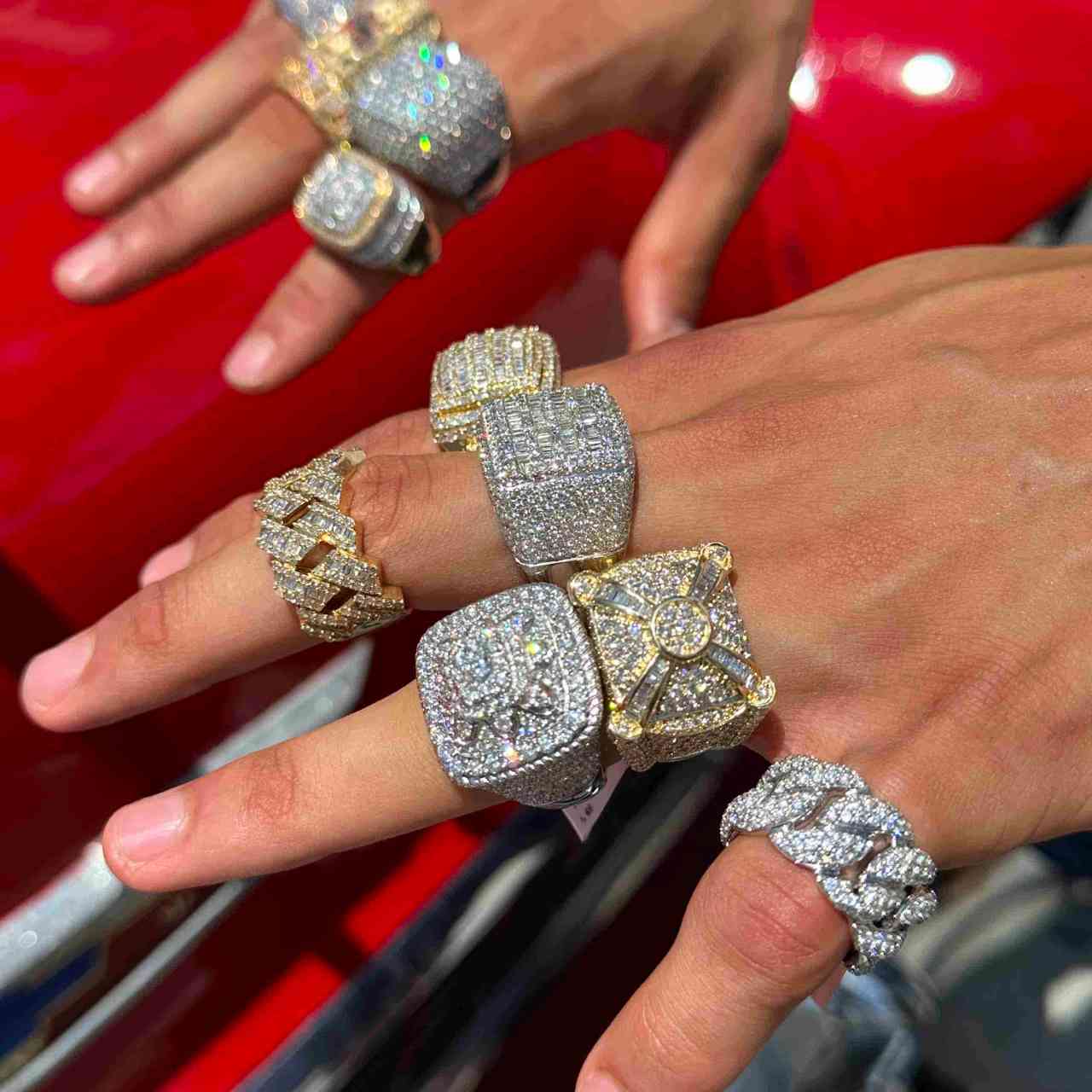 Iced out on sale rings cheap