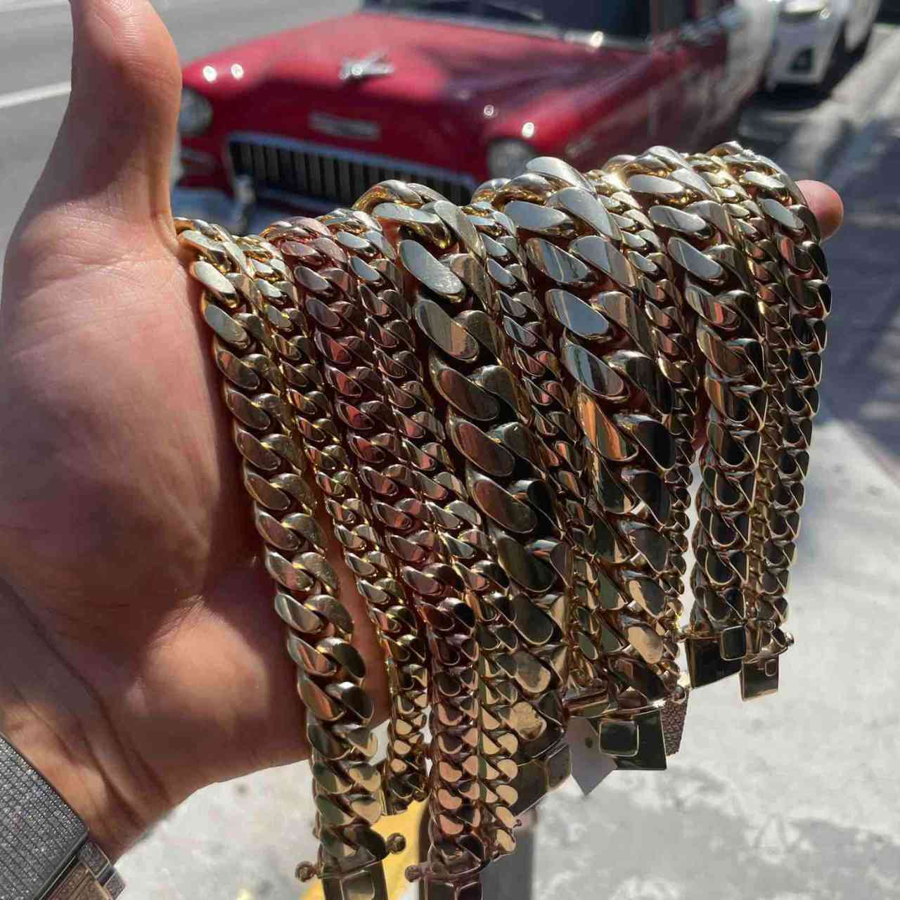 Miami Cuban Bracelets 14k Gold Iced Out