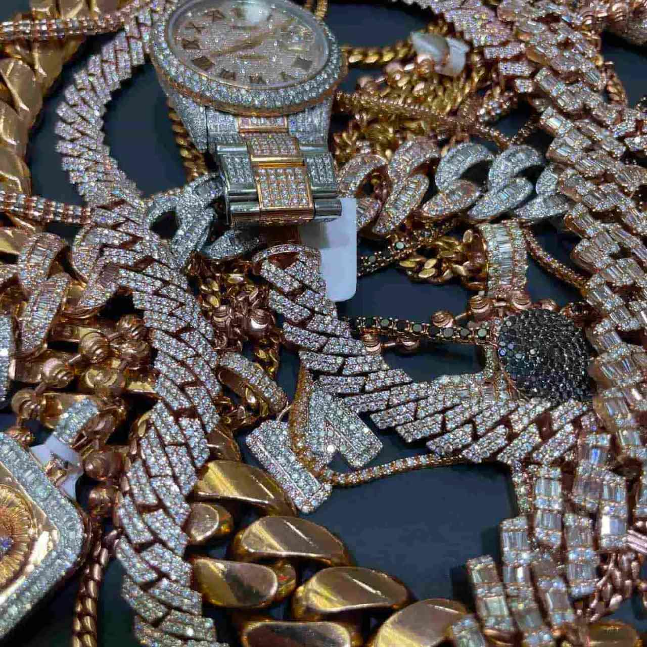 rose gold iced out chain