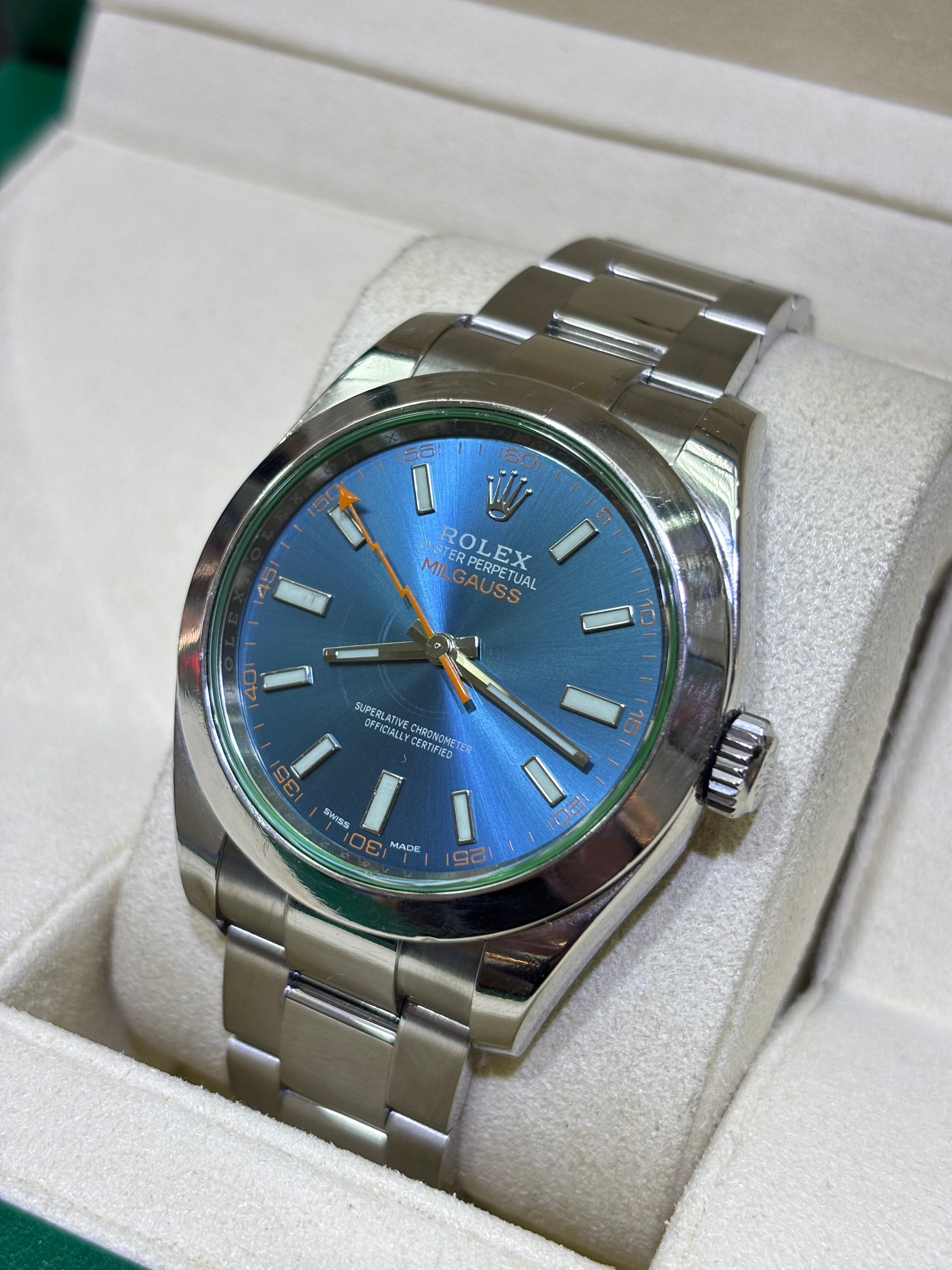 40MM ROLEX MILGAUSS | STEEL | OYSTER BRACELET | BLUE DIAL