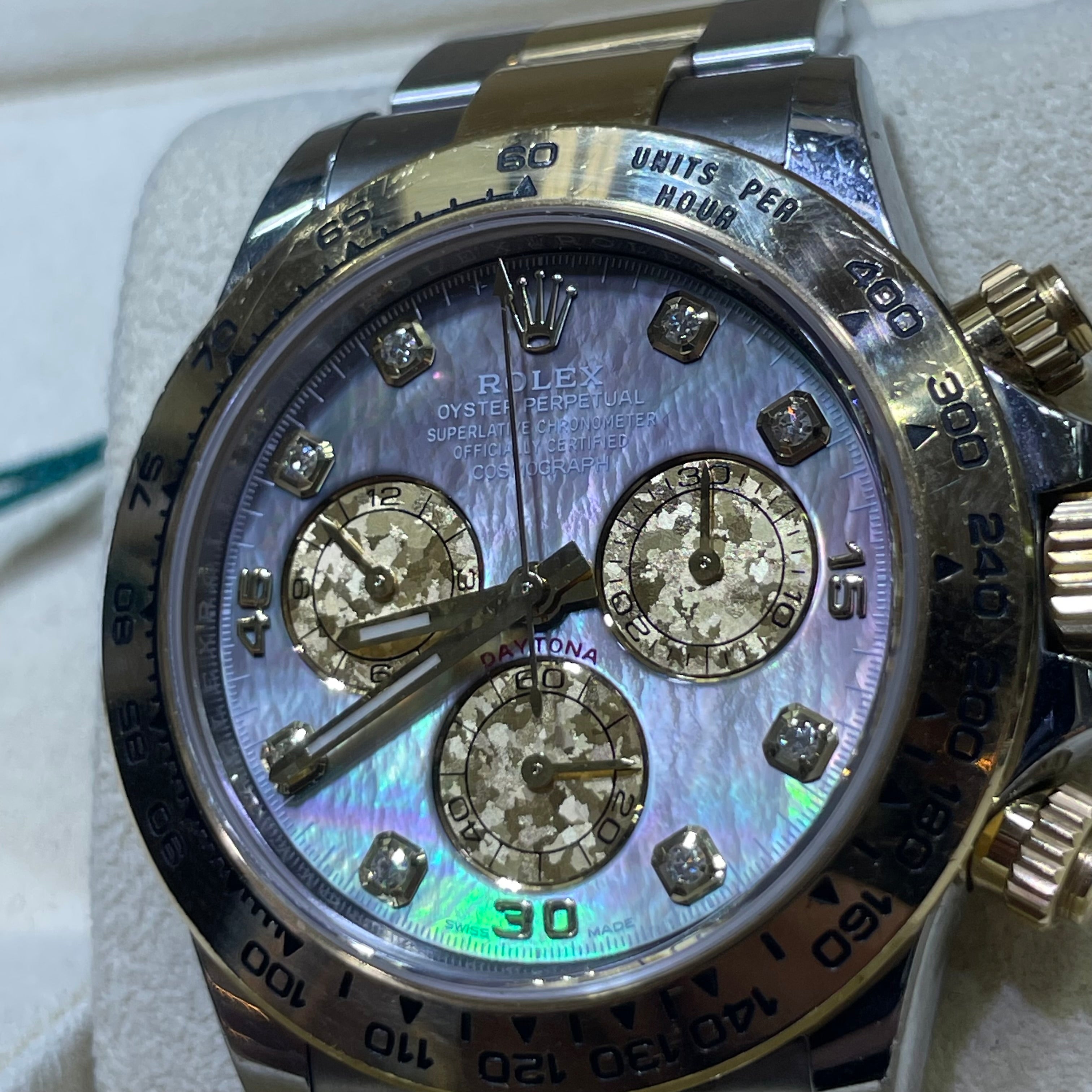 40mm Rolex Daytona Black Mother of Pearl Diamond Tahitian Dial | #116503