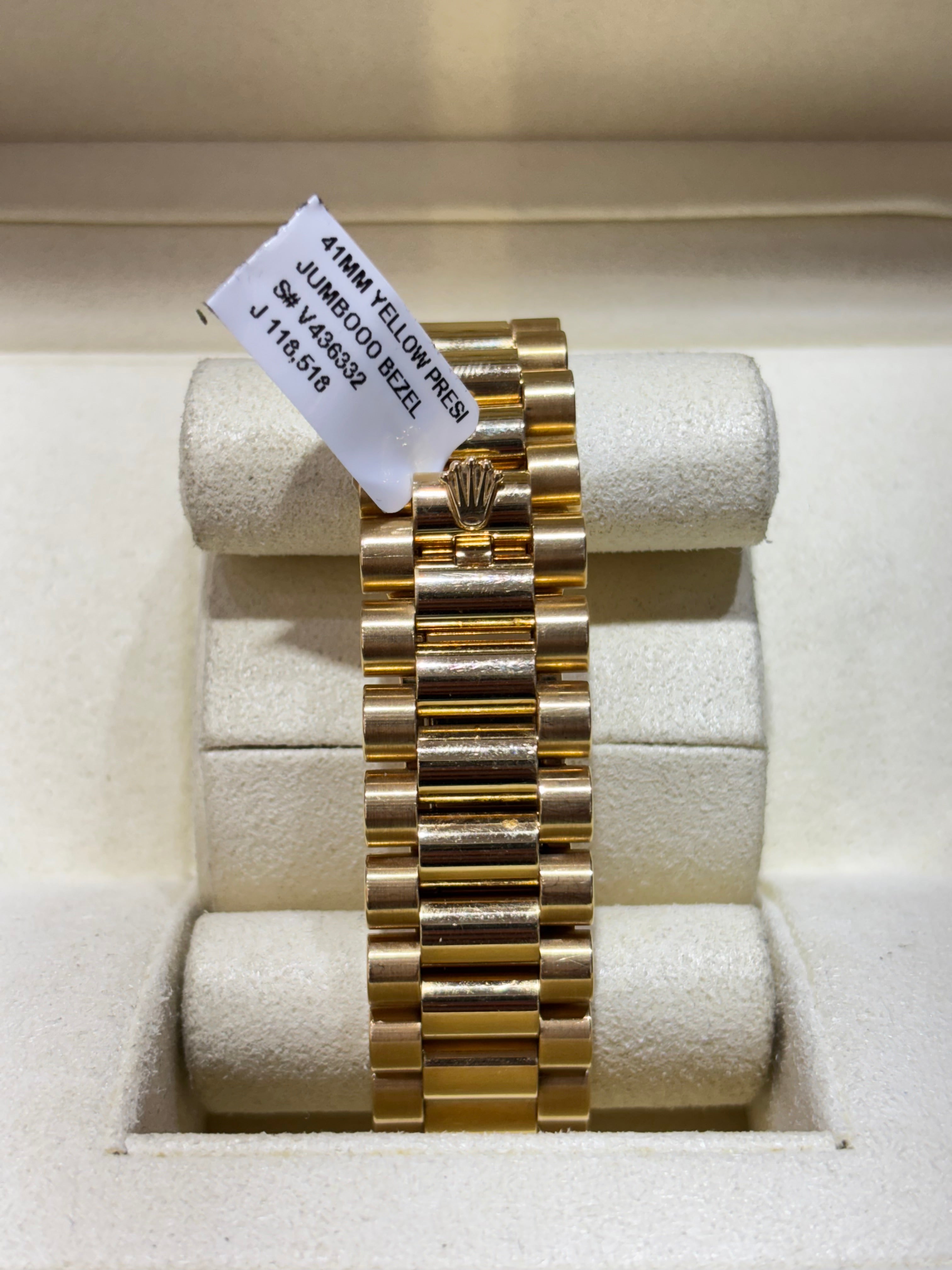 ROLEX DAY-DATE 41MM | 18KT YELLOW GOLD | AFTERMARKET DIAMOND SETTING