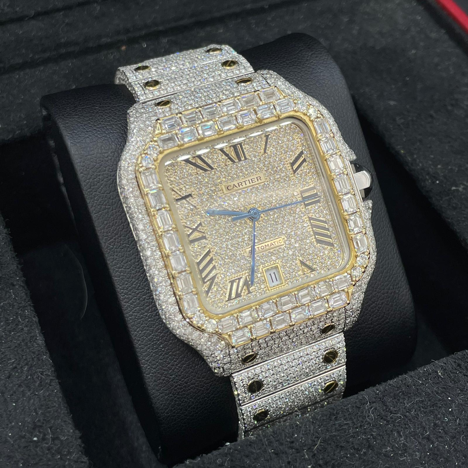 Iced Out Cartier Watch
