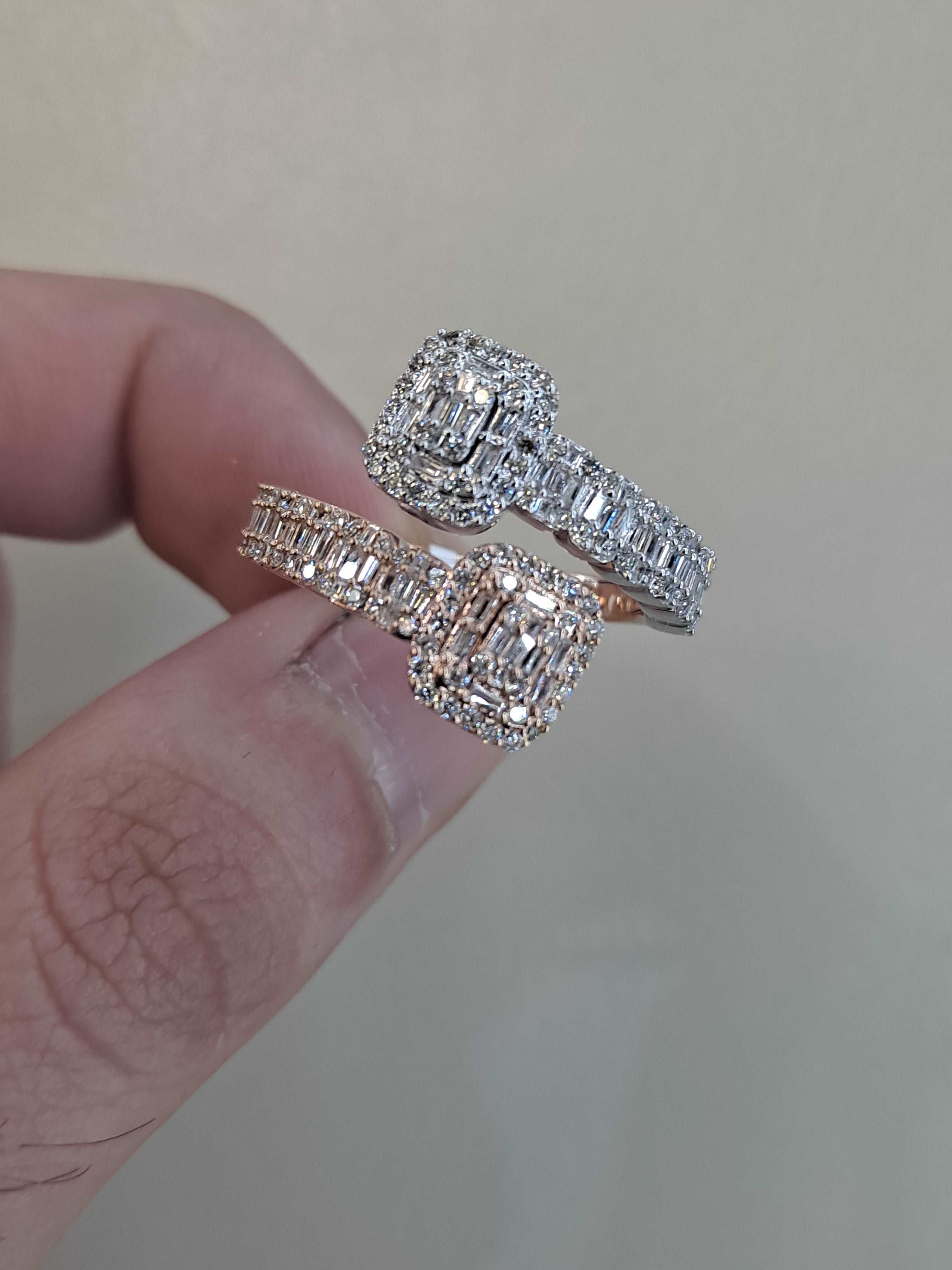 baguette diamond bangle ring .93ct t.w.