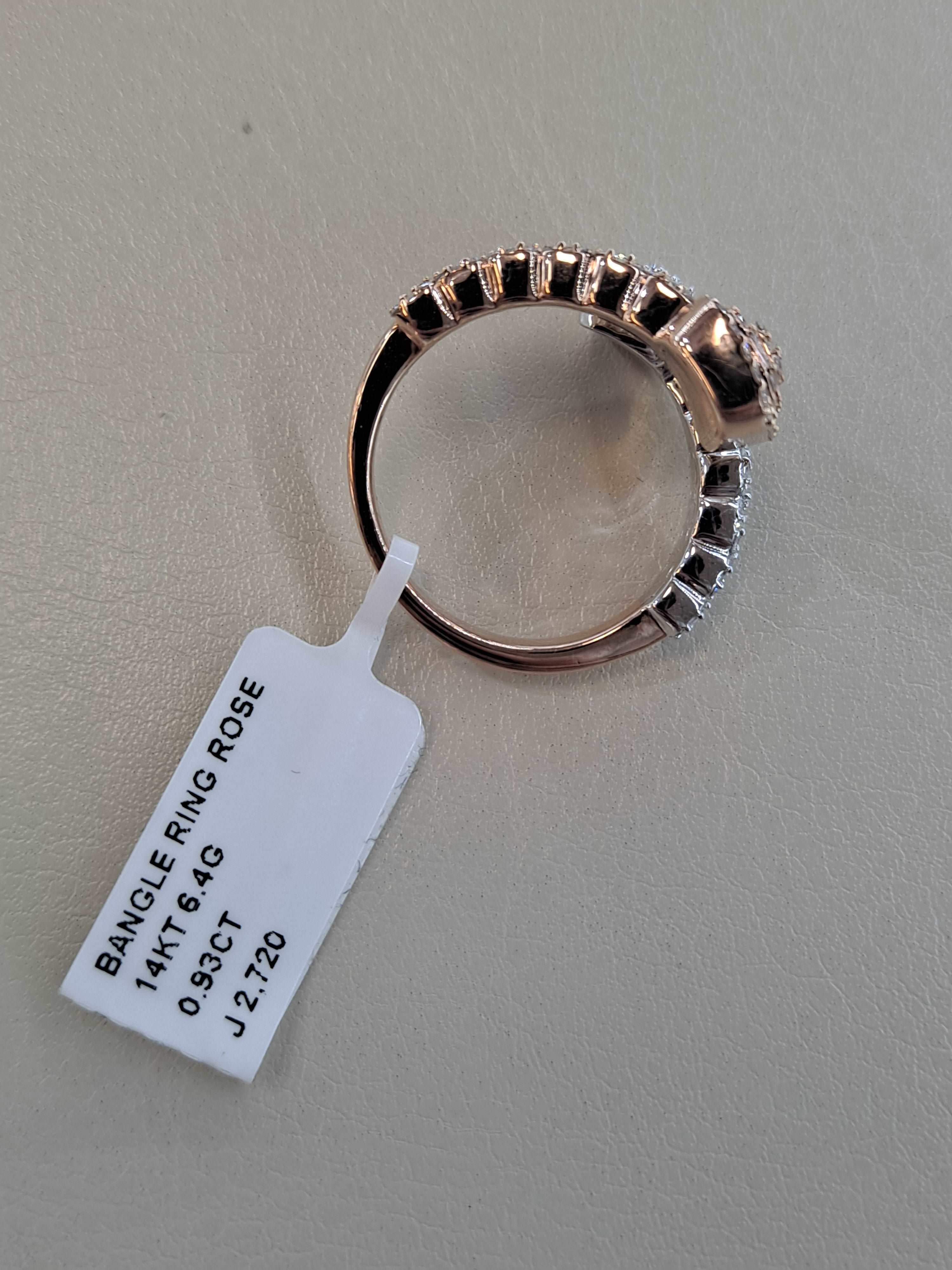 baguette diamond bangle ring .93ct t.w.