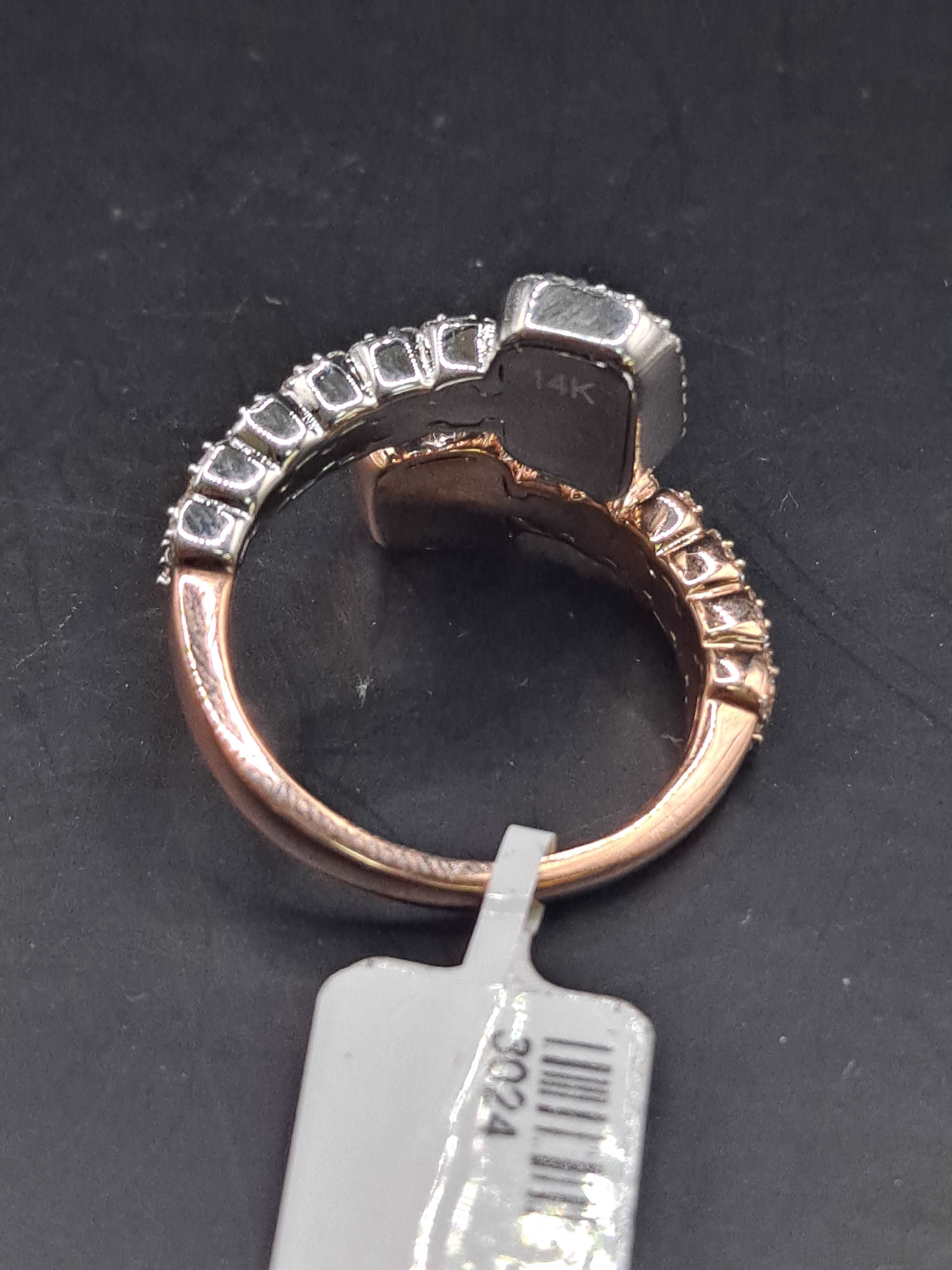 baguette diamond bangle ring .93ct t.w.