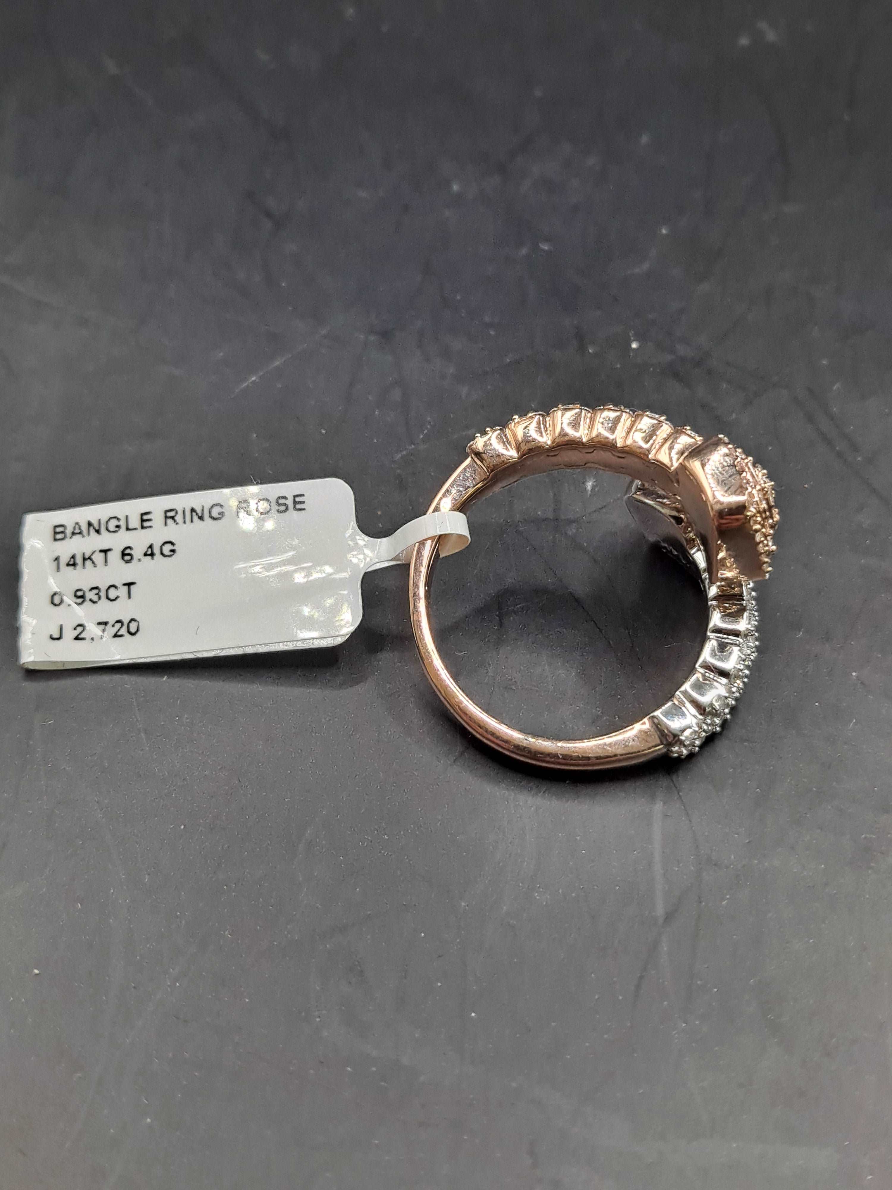 baguette diamond bangle ring .93ct t.w.