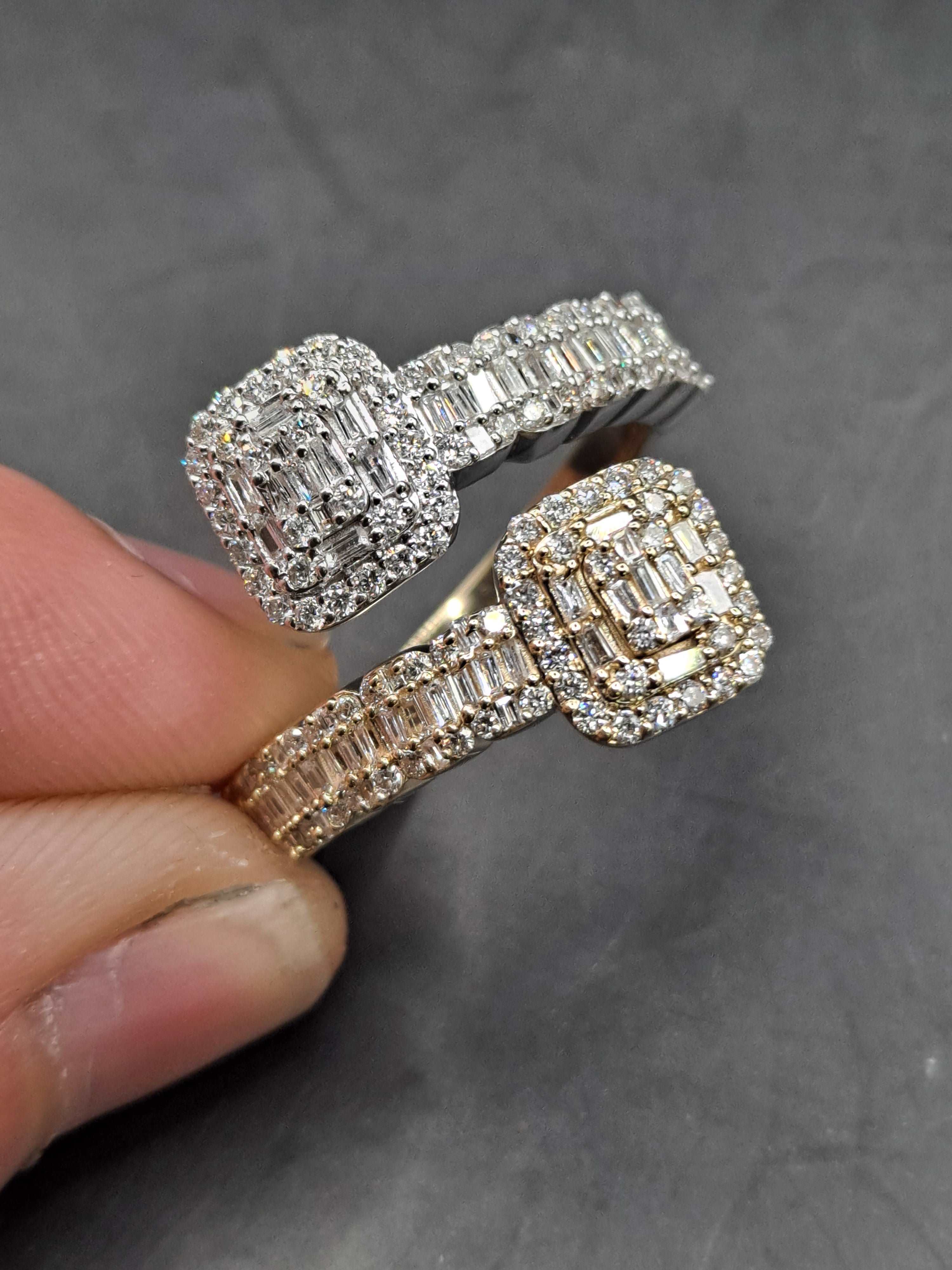 baguette diamond bangle ring .93ct t.w.