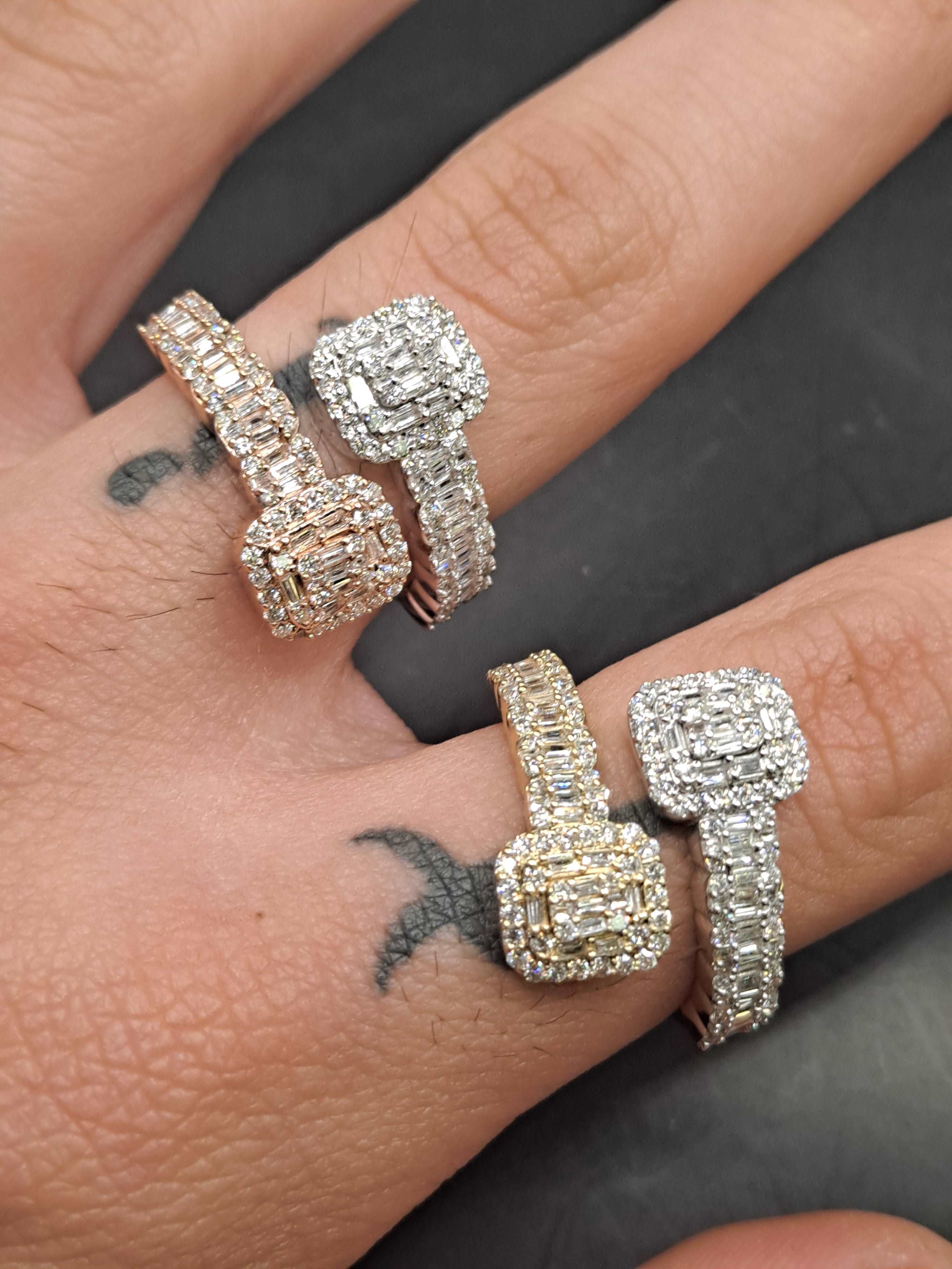 baguette diamond bangle ring .93ct t.w.