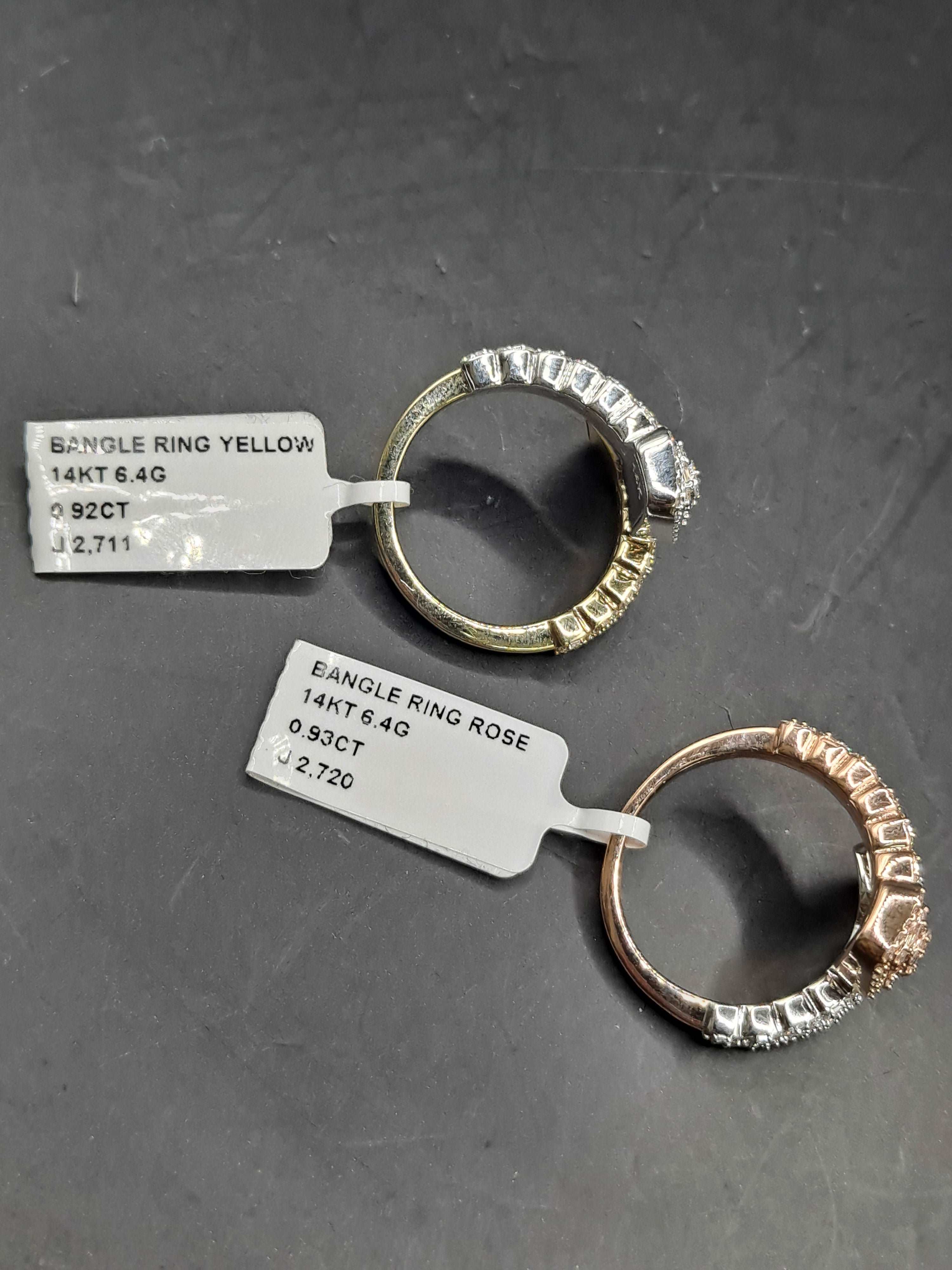 baguette diamond bangle ring .93ct t.w.