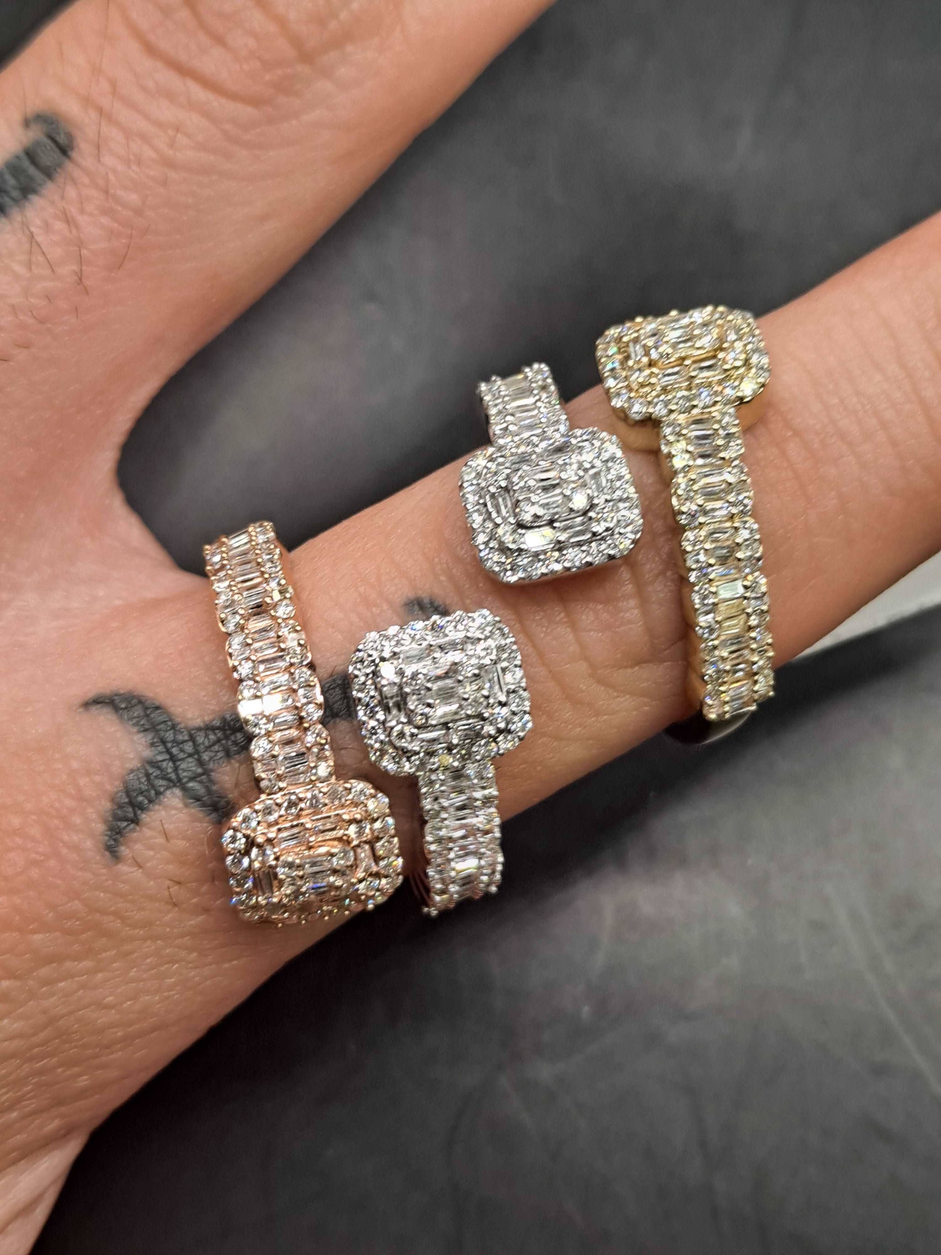 baguette diamond bangle ring .93ct t.w.