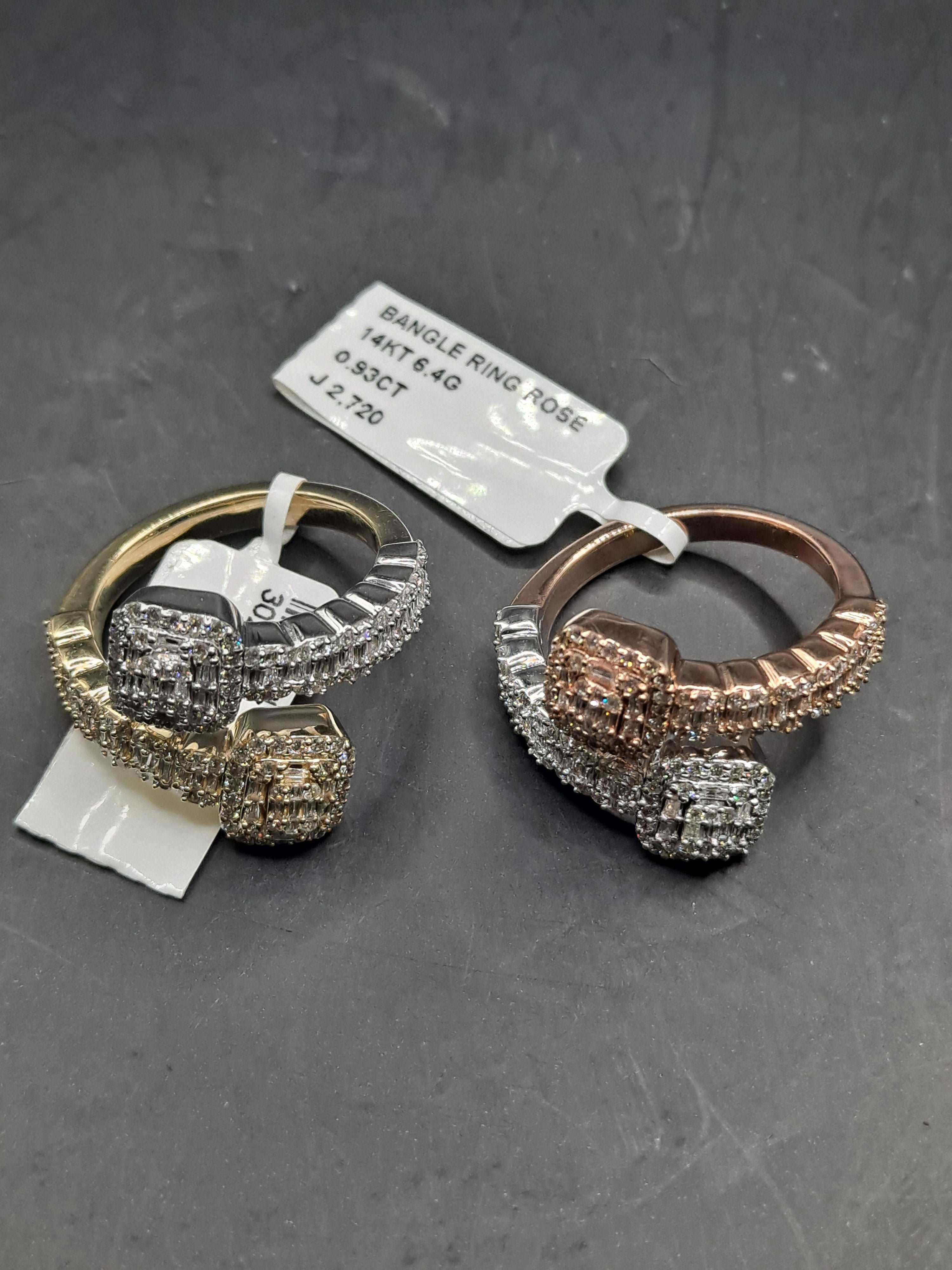 baguette diamond bangle ring .93ct t.w.