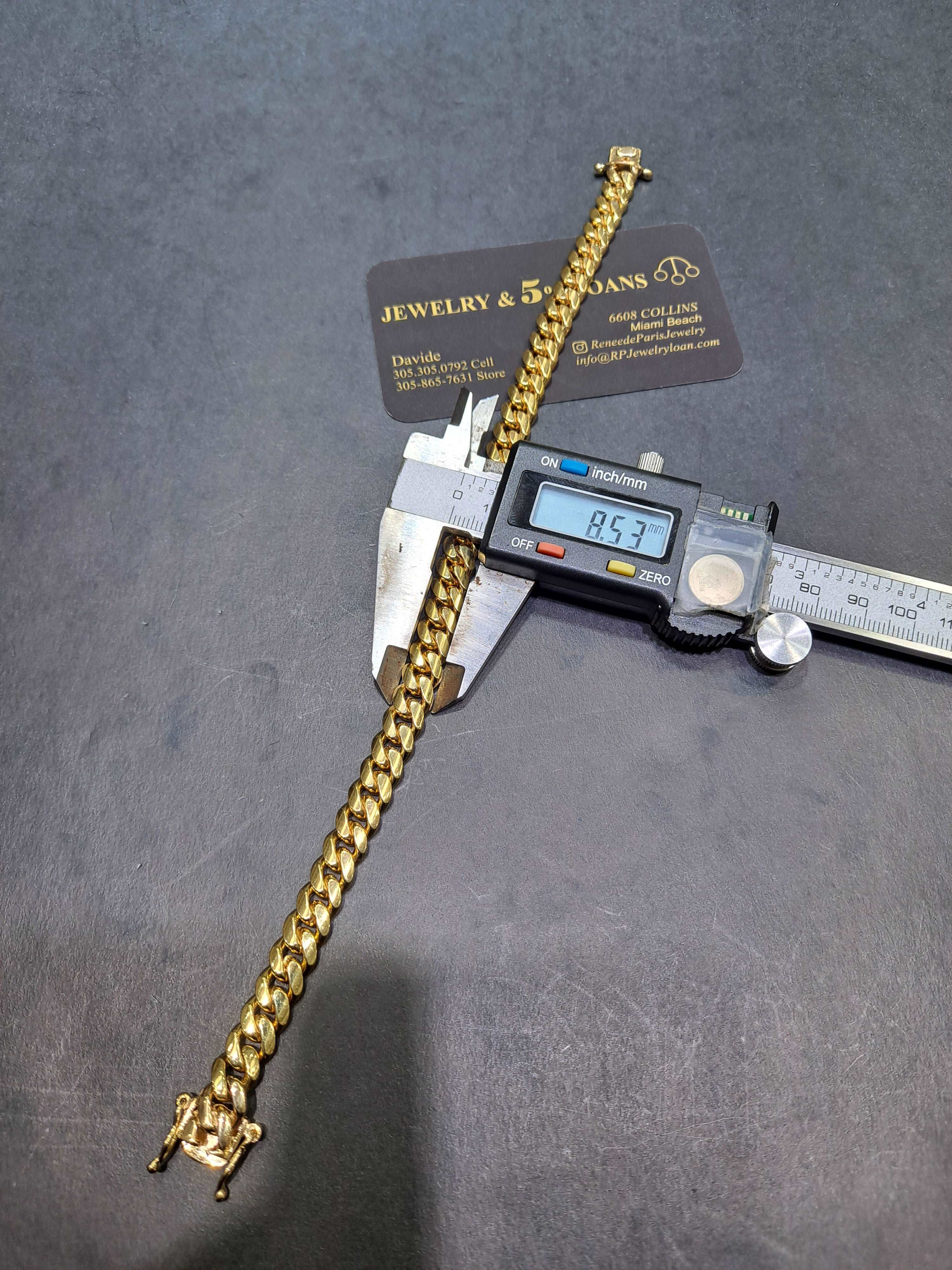 10k ankle bracelet (tobillo) 10 inch 9mm 52 grams