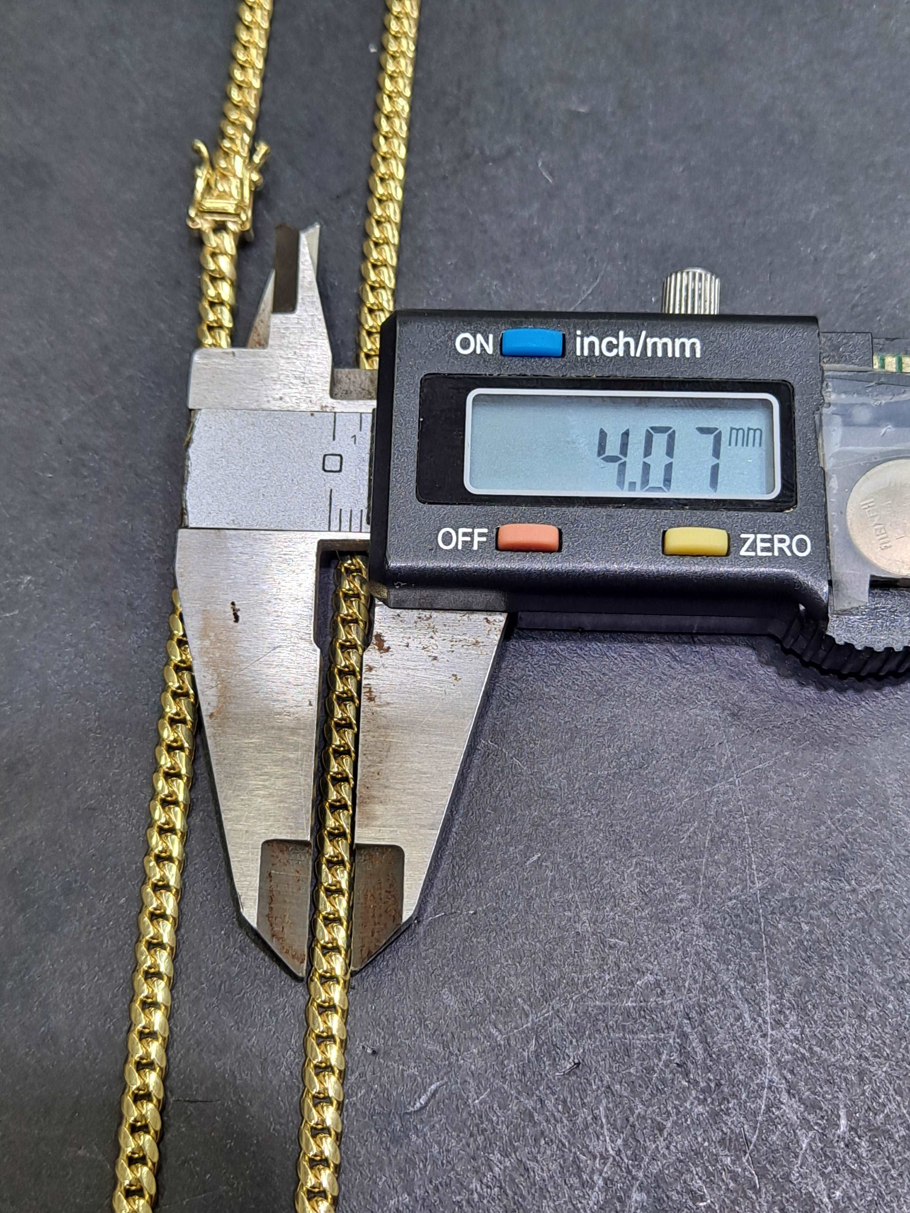 10k new solid miami cuban link 4mm,30 grams,26inches