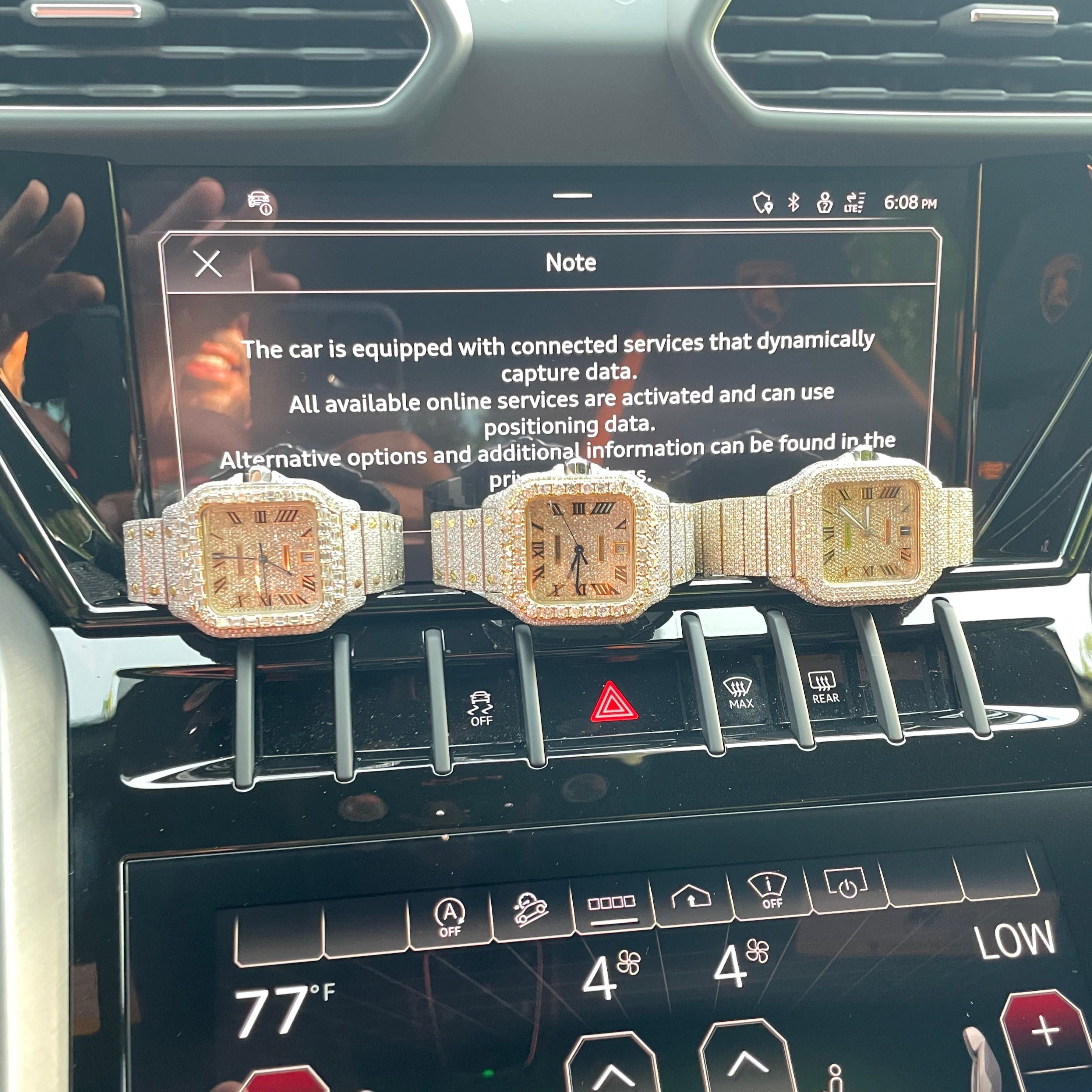 41mm ROSE GOLD CARTIER SANTOS XL WATCH "ICED BUST DOWN"