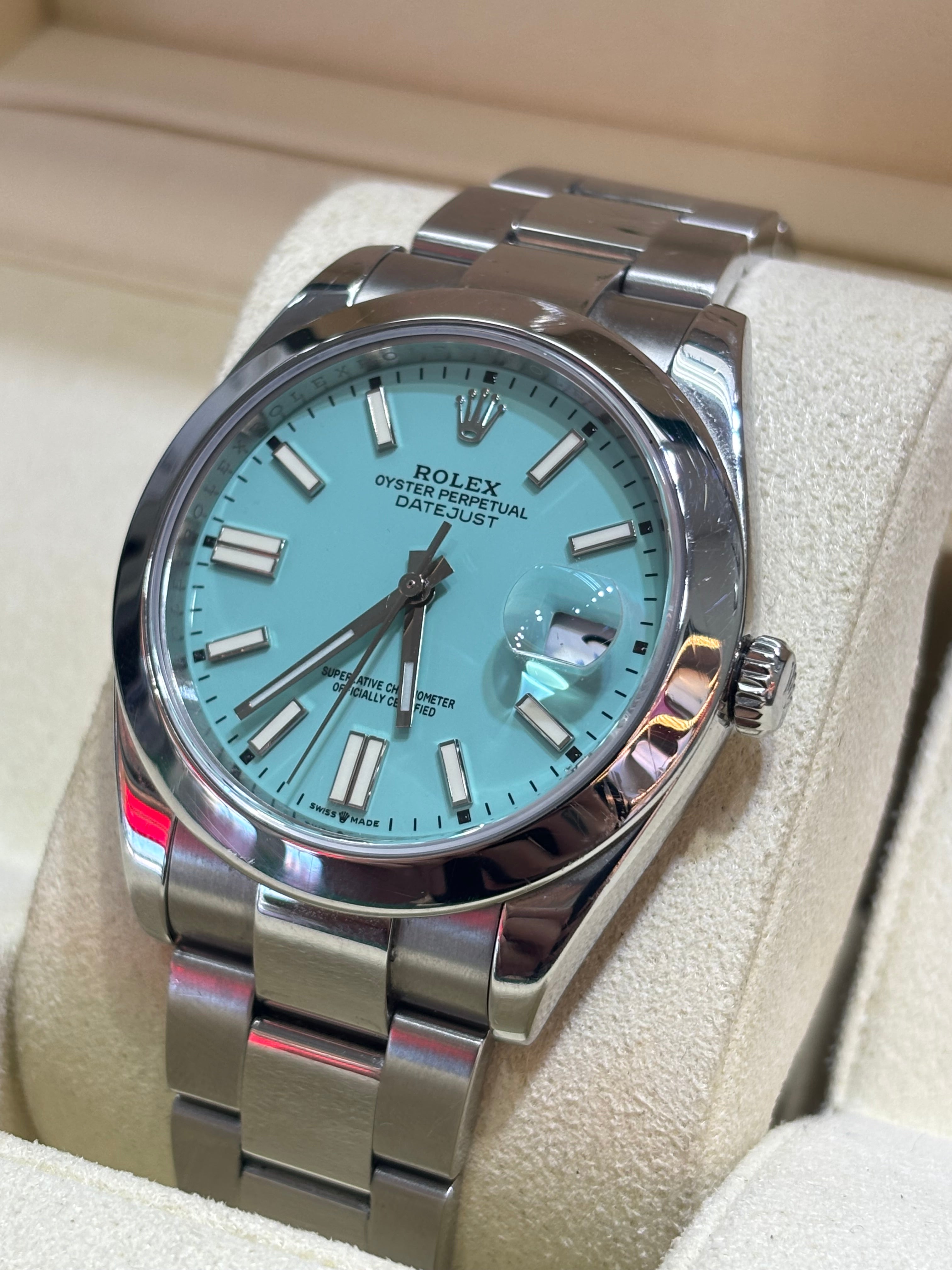 41MM DATEJUST | OYSTER BRACELET | TIFFANY BLUE DIAL | STAINLESS STEEL