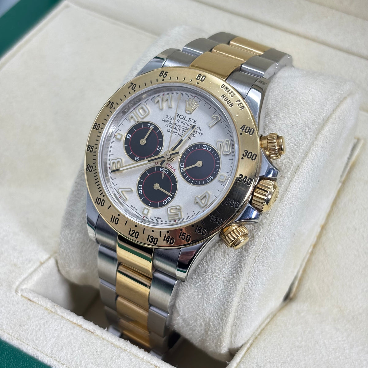 40MM ROLEX DAYTONA 18KT TWO-TONE 116523 IVORY PANDA