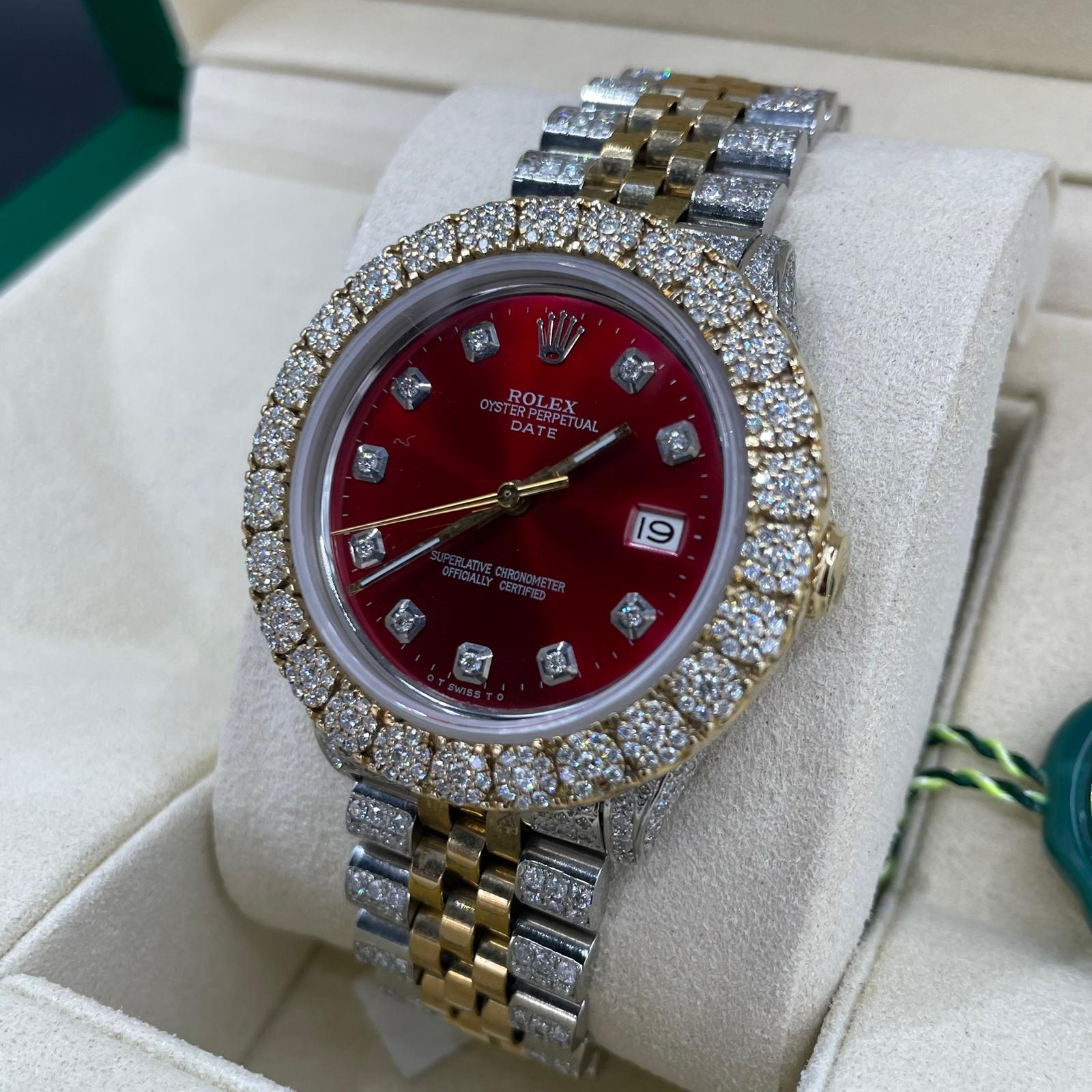 36mm Bust Down Rolex Red Face