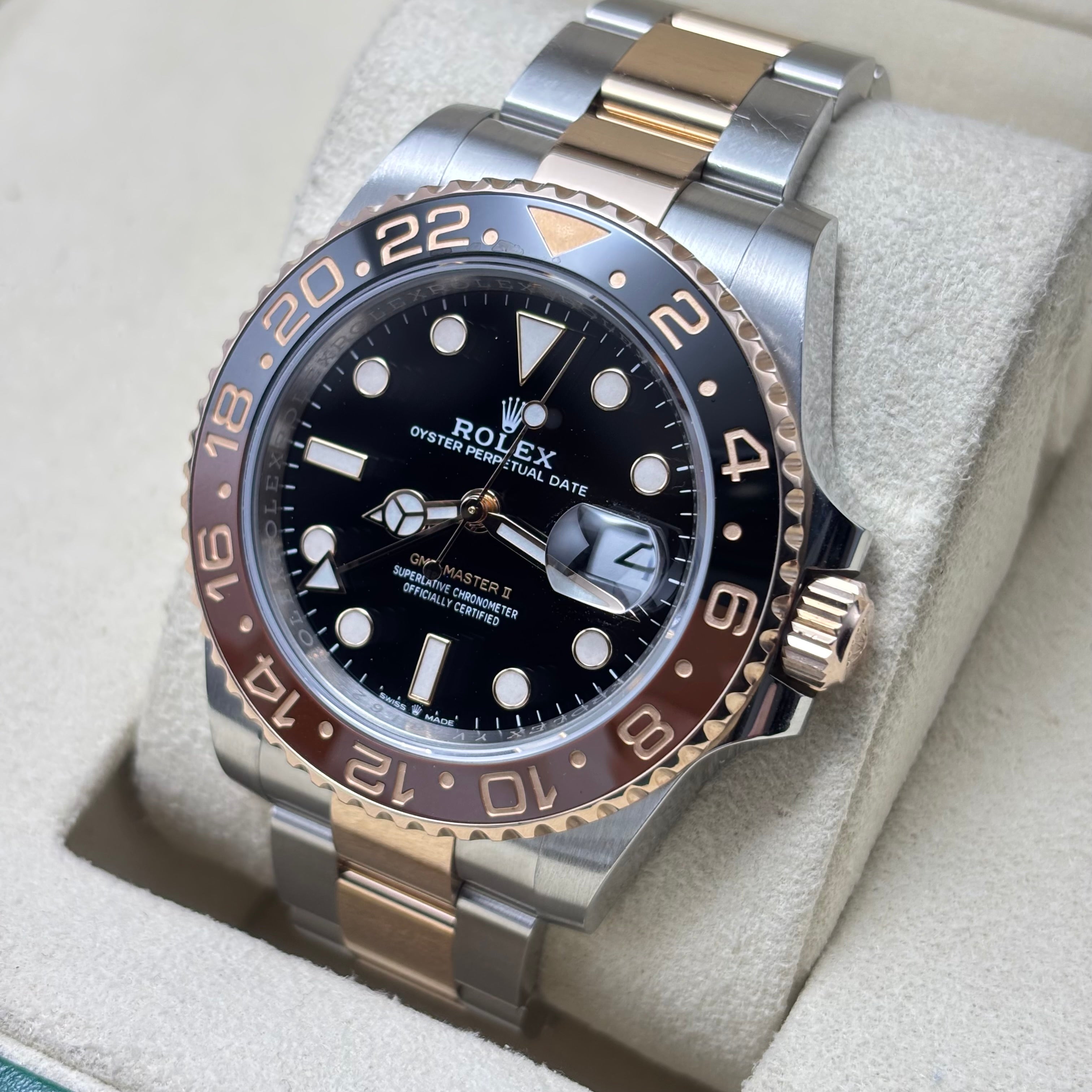Pre-Owned Rolex Root-Beer 18KT Rose Gold Two-Tone Oyster Bracelet