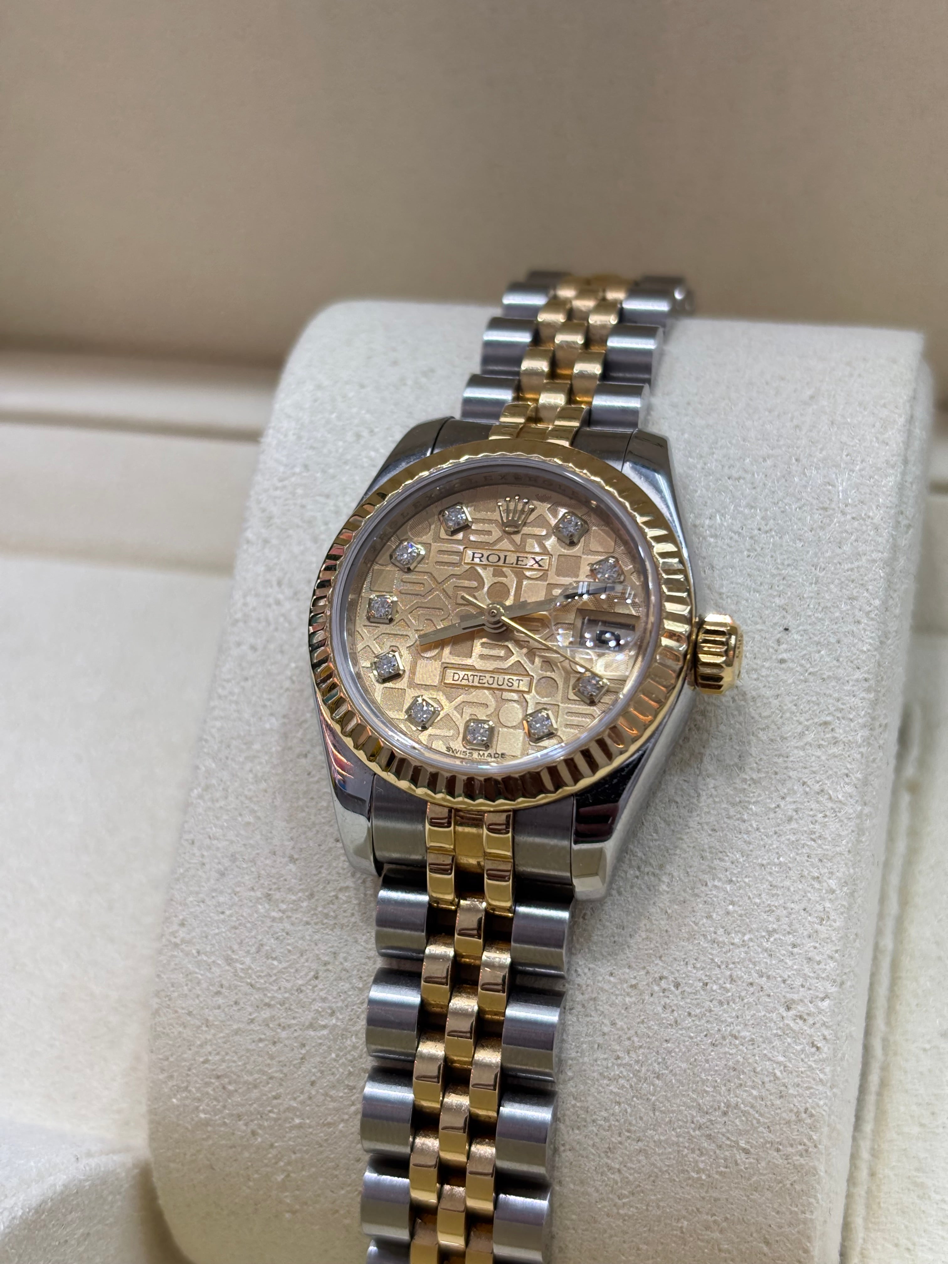 26MM ROLEX DATEJUST | JUBILEE BRACELET | 18KT TWO-TONE | CHAMPAGNE DIAMOND DIAL