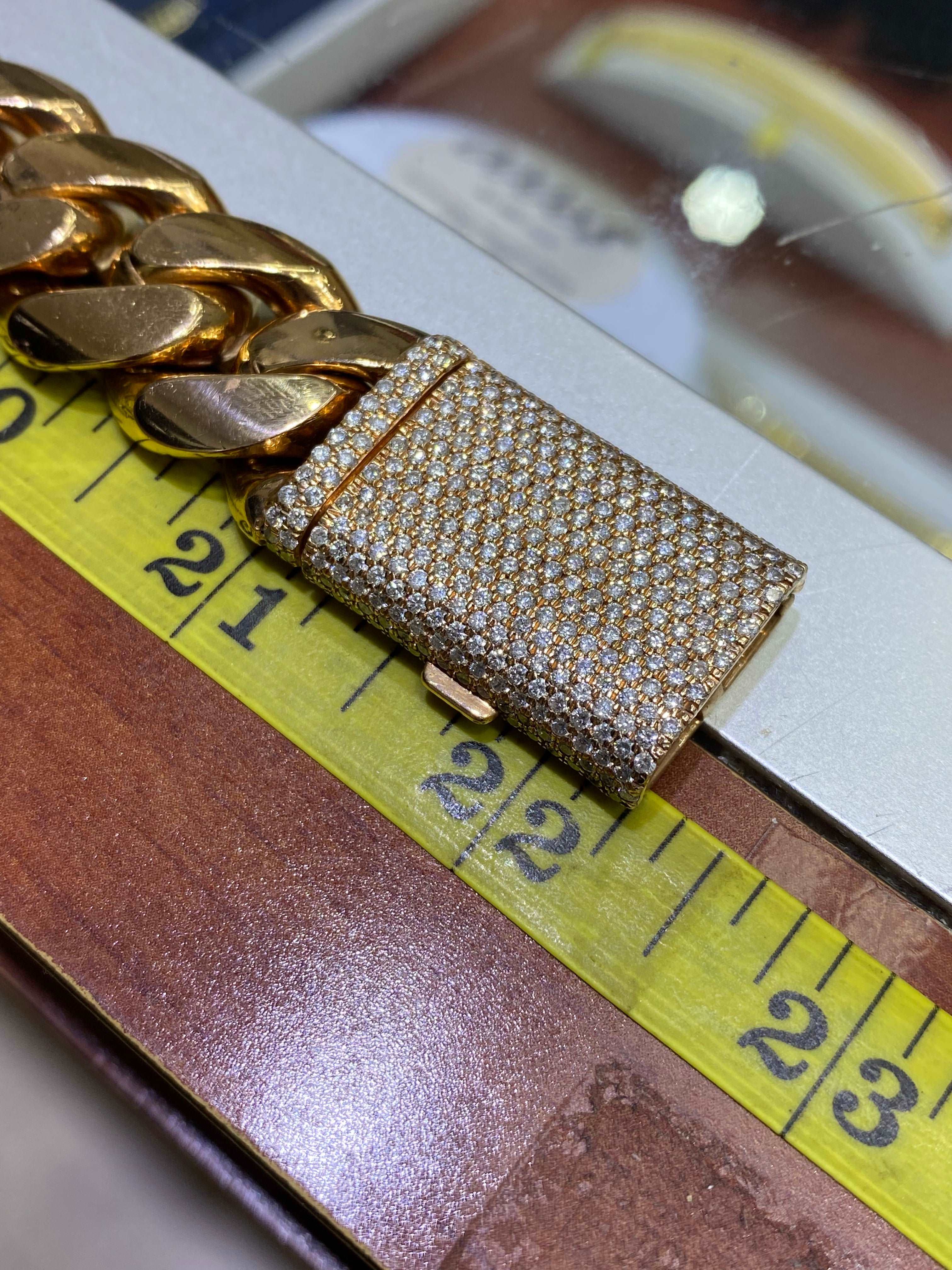 10k 21mm rose gold heavy miami cuban link chain 523 grams vs1 diamond clasp
