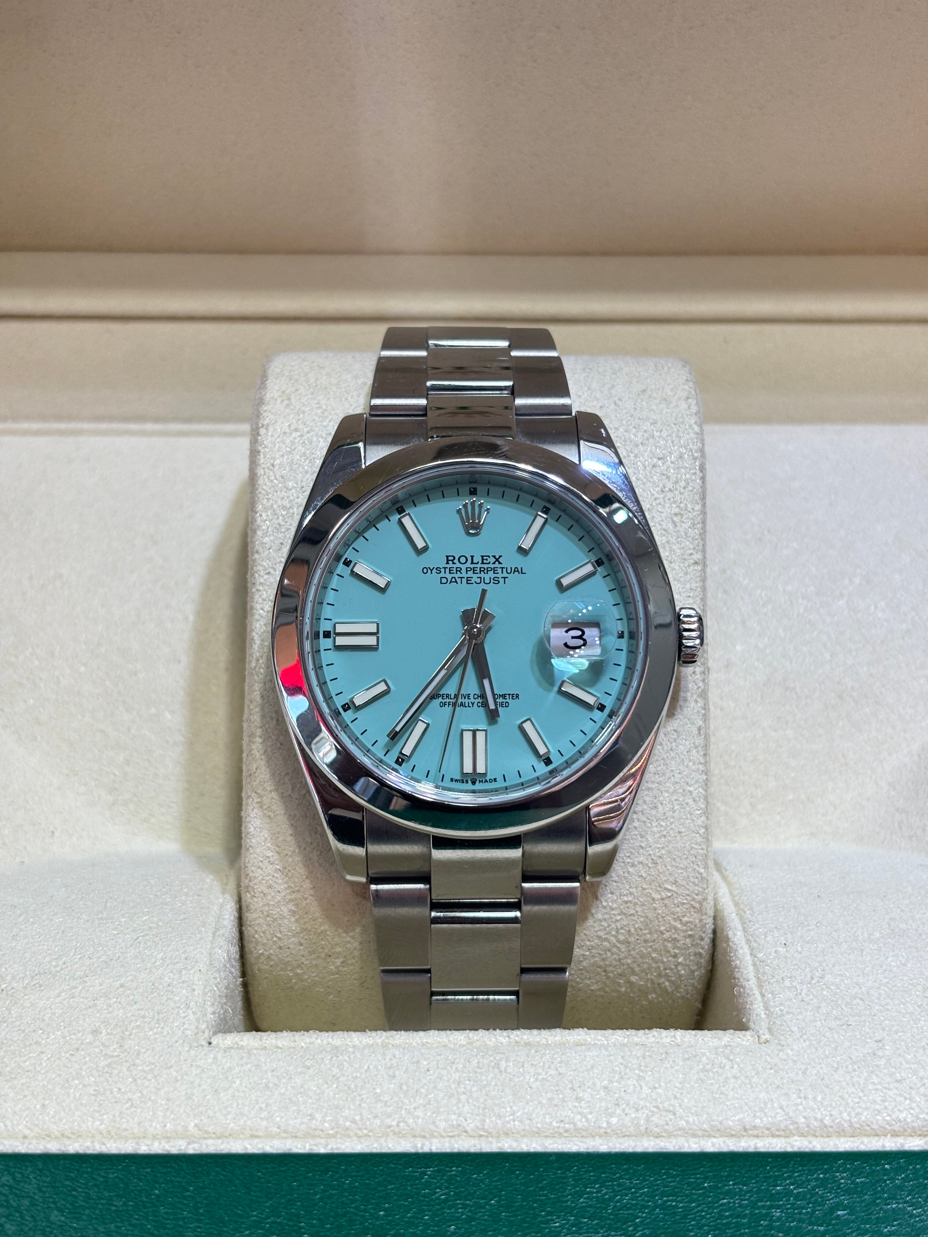 41MM DATEJUST | OYSTER BRACELET | TIFFANY BLUE DIAL | STAINLESS STEEL