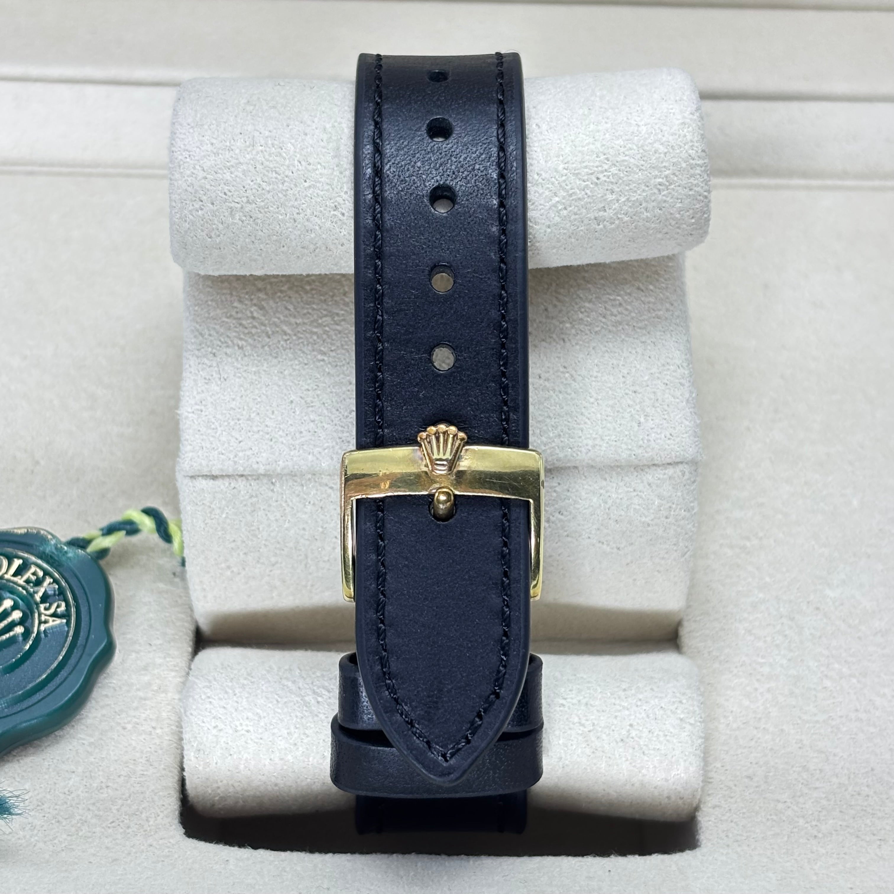 34MM ROLEX DATE LEATHER BAND 18KT GOLD PLATED