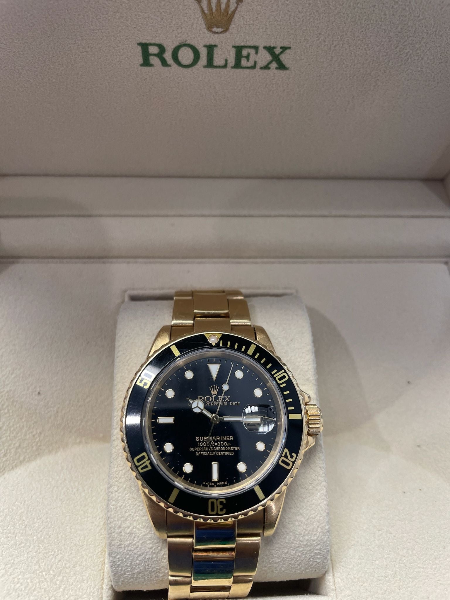 ROLEX SUBMARINER 40MM REF.16618 18KT YELLOW GOLD ALUMINUM BEZEL INSERT(NON-CERAMIC)