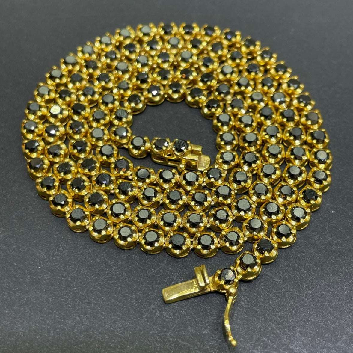 14k Black Diamond Tennis Chain