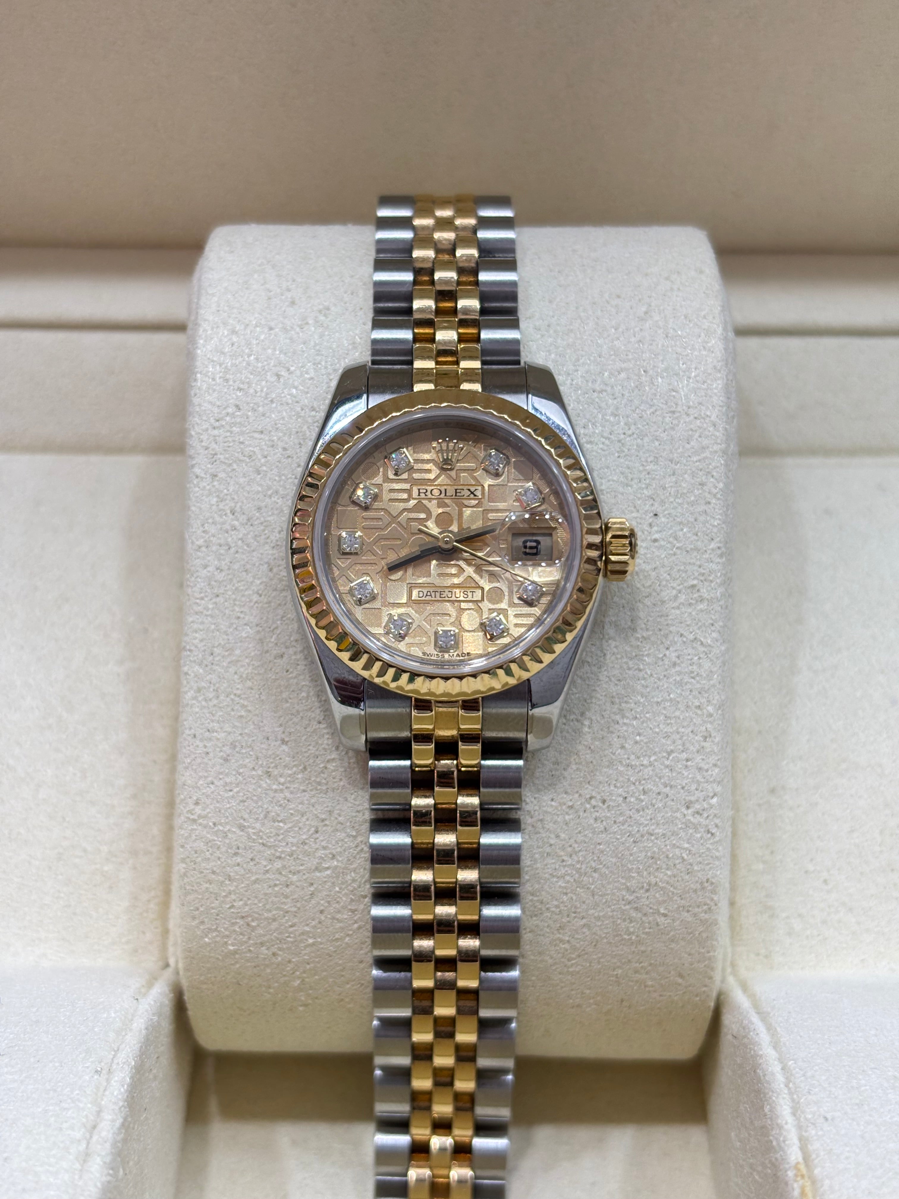 26MM ROLEX DATEJUST | JUBILEE BRACELET | 18KT TWO-TONE | CHAMPAGNE DIAMOND DIAL