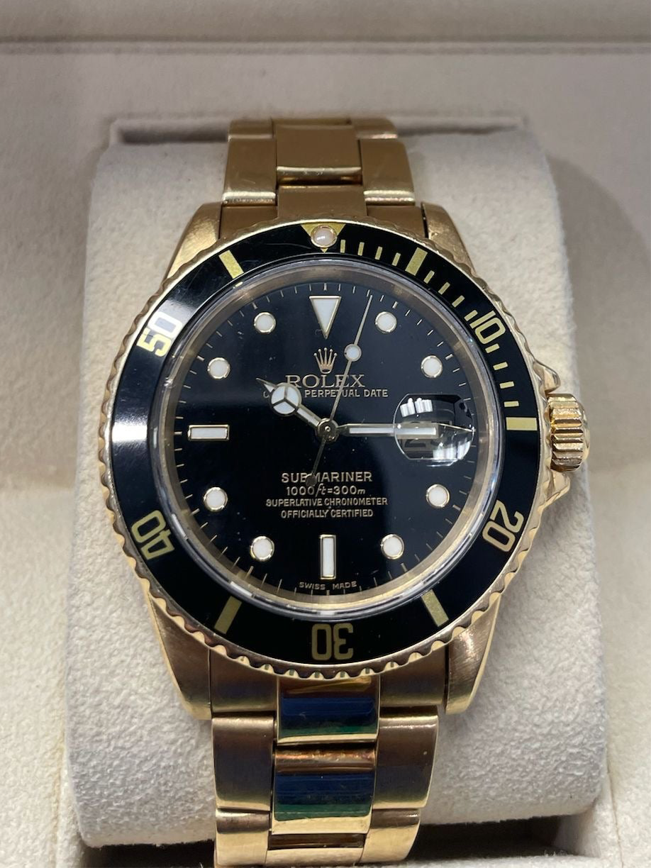 ROLEX SUBMARINER 40MM REF.16618 18KT YELLOW GOLD ALUMINUM BEZEL INSERT(NON-CERAMIC)