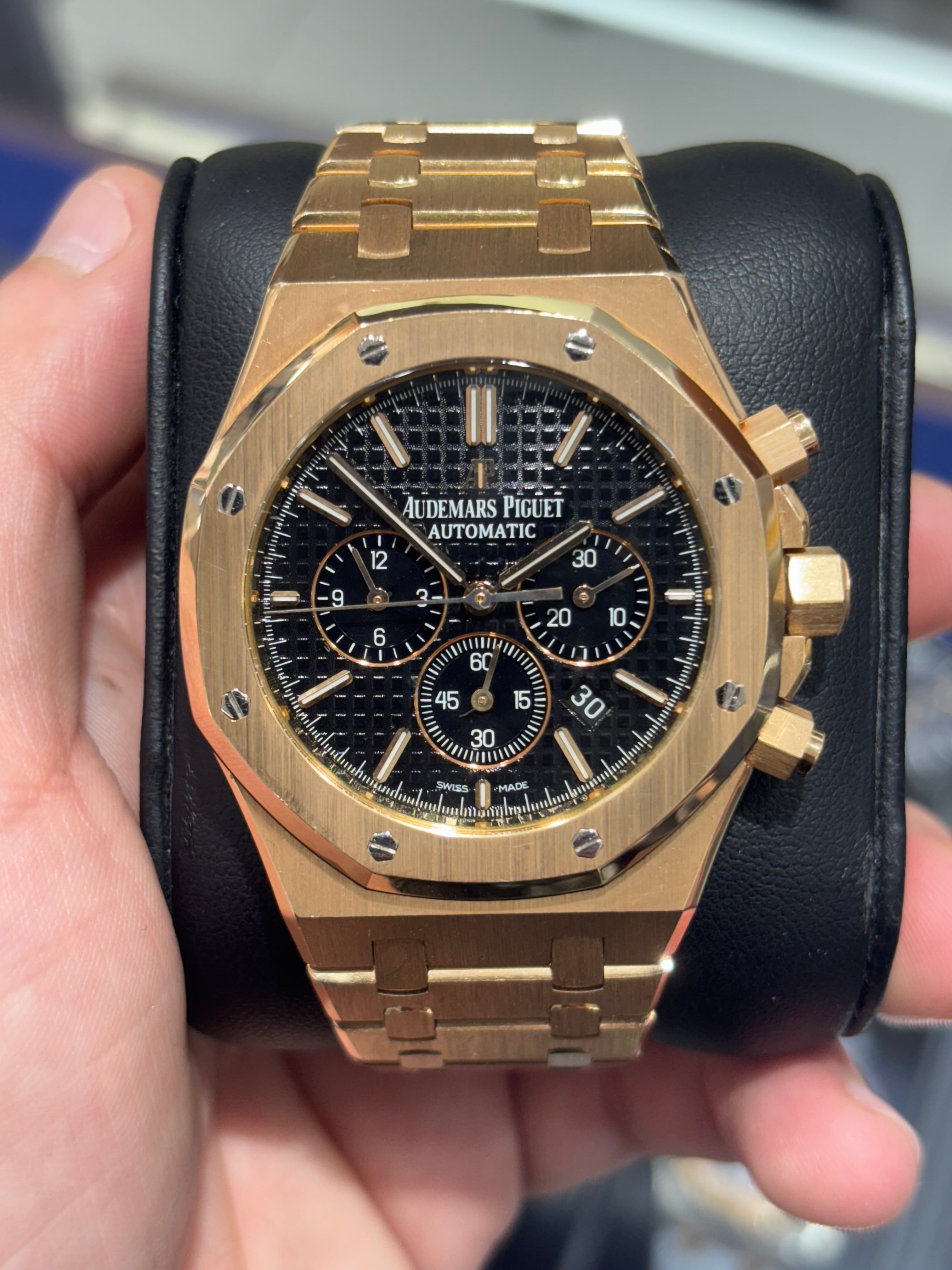 AUDEMARS PIGUET ROYAL OAK 42MM | 18KT ROSE GOLD | BLACK CHRONOGRAPH DIAL