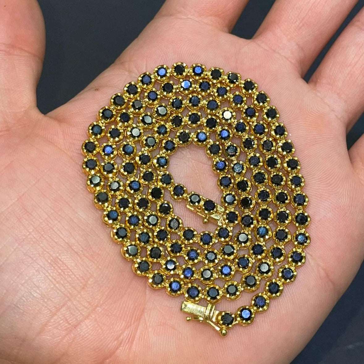 14k Black Diamond Tennis Chain