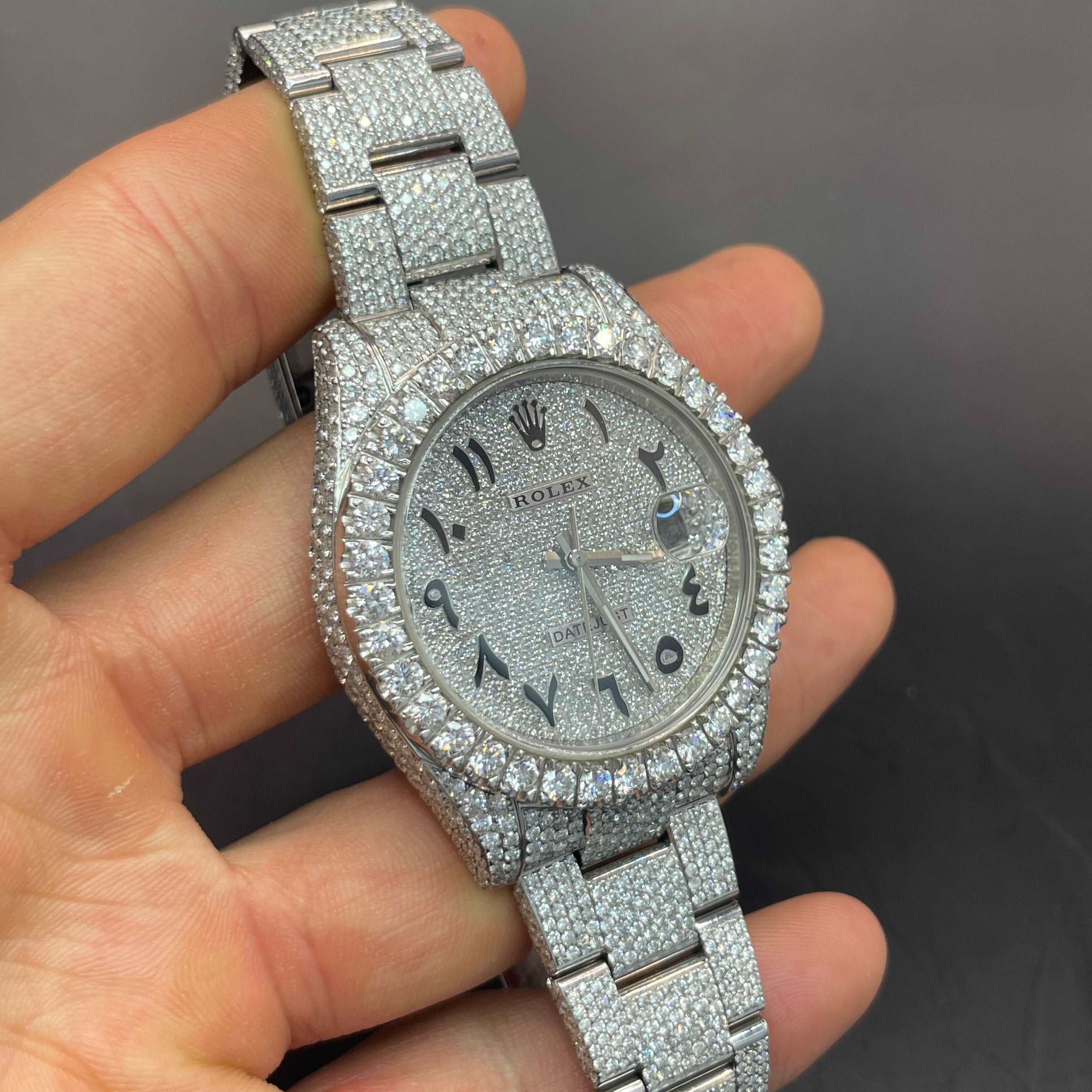 41mm VVS1 ROLEX BUST DOWN AVALANCHE WATCH | Arabic Dial | Oysterband