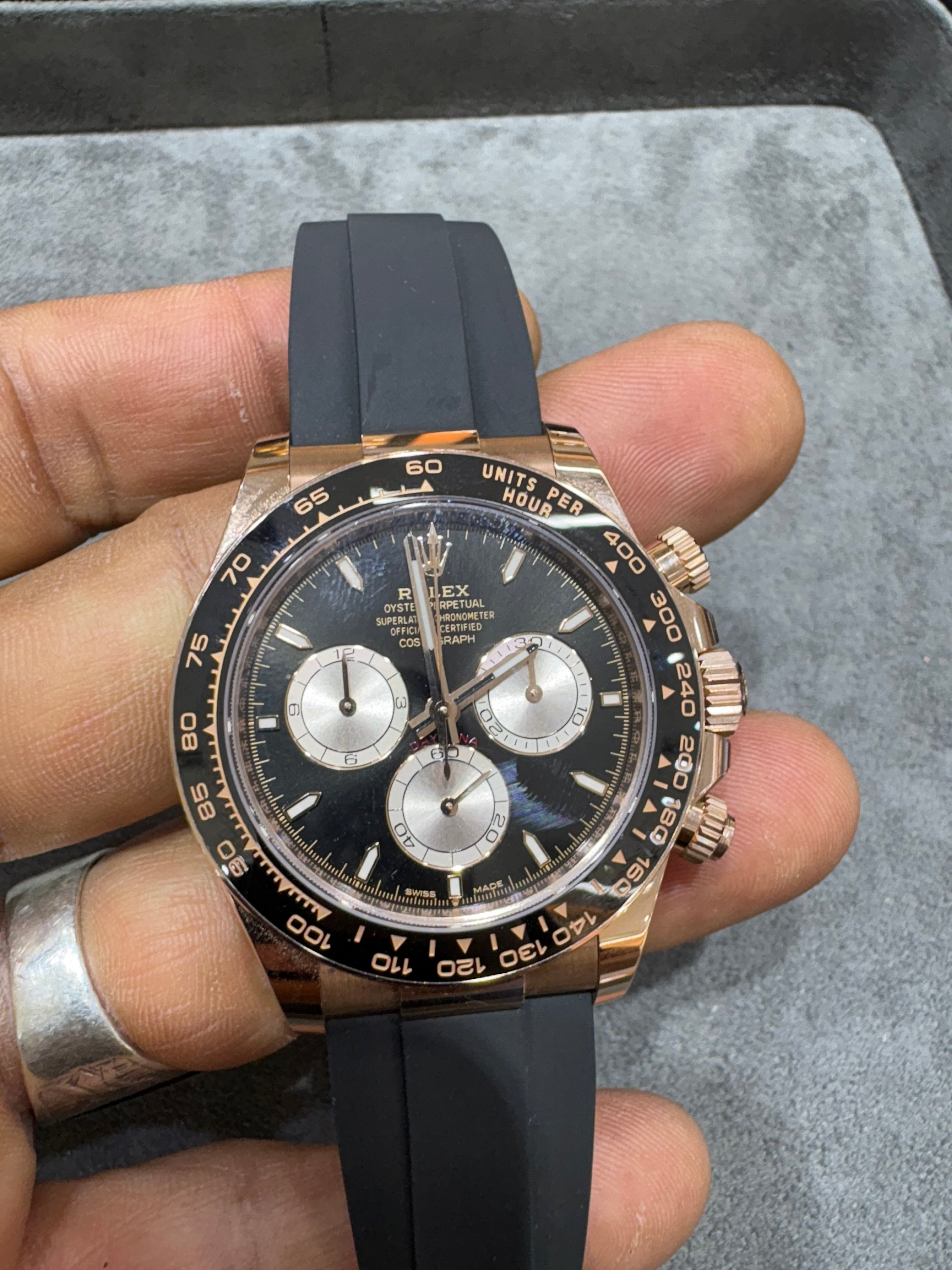 ROLEX DAYTONA 40MM | 18KT ROSE GOLD | OYSTER-FLEX | BLACK DIAL