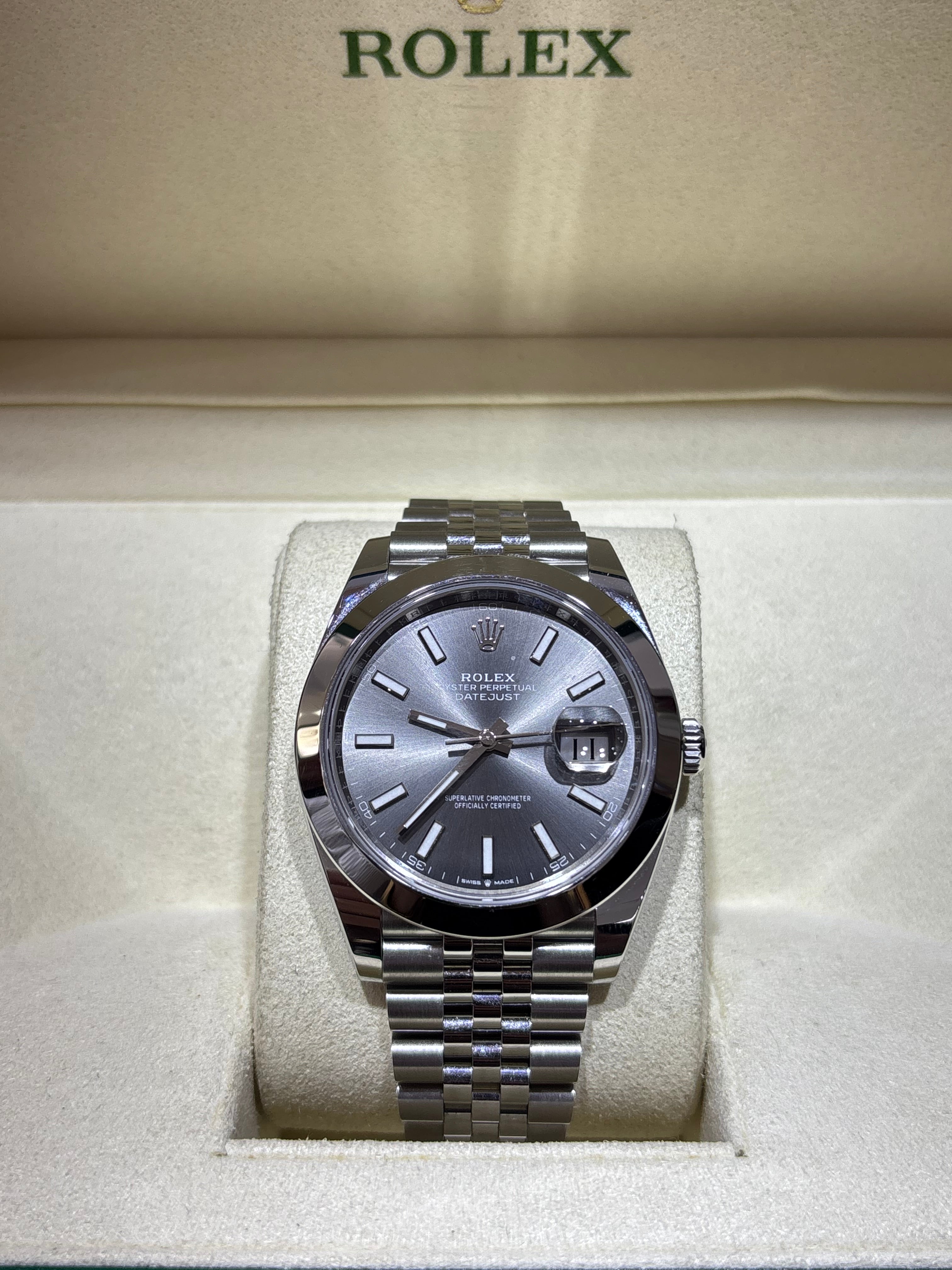 ROLEX DATEJUST 41MM | STAINLESS STEEL | JUBILEE BRACELET | GREY DIAL