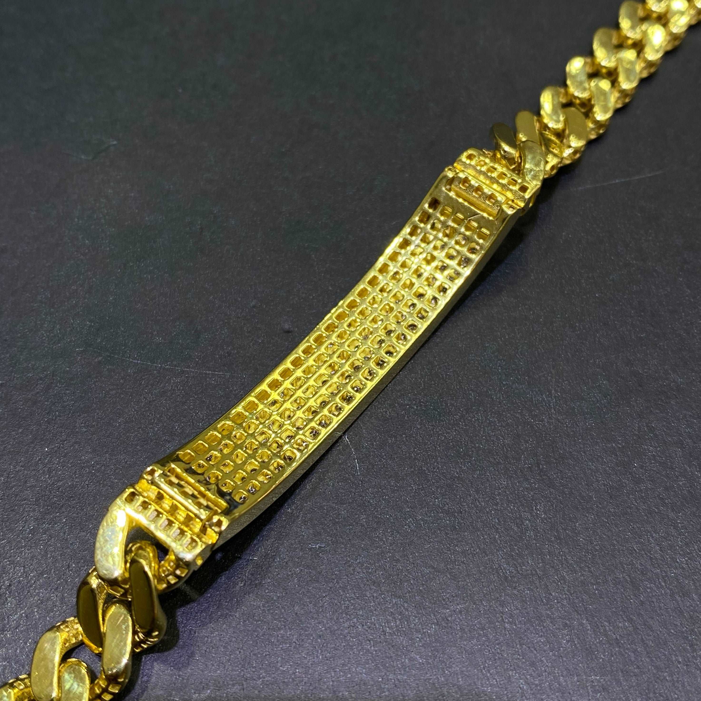 new cuban vs-1 , 4 carat .t.w.italian made 10k bracelet