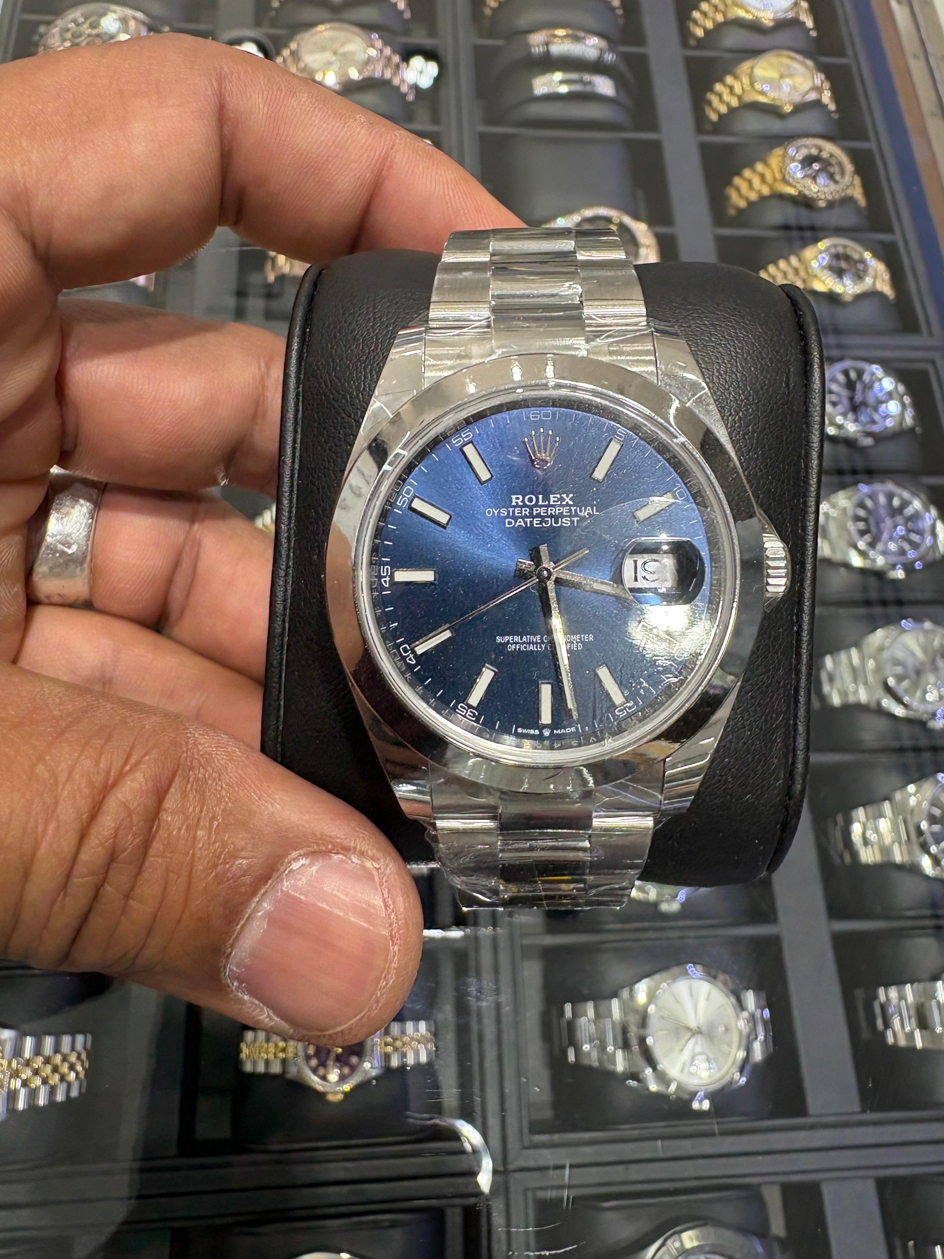 ROLEX DATEJUST 41MM | STAINLESS STEEL | OYSTER BRACELET | BLUE DIAL | 2024 FULL SET