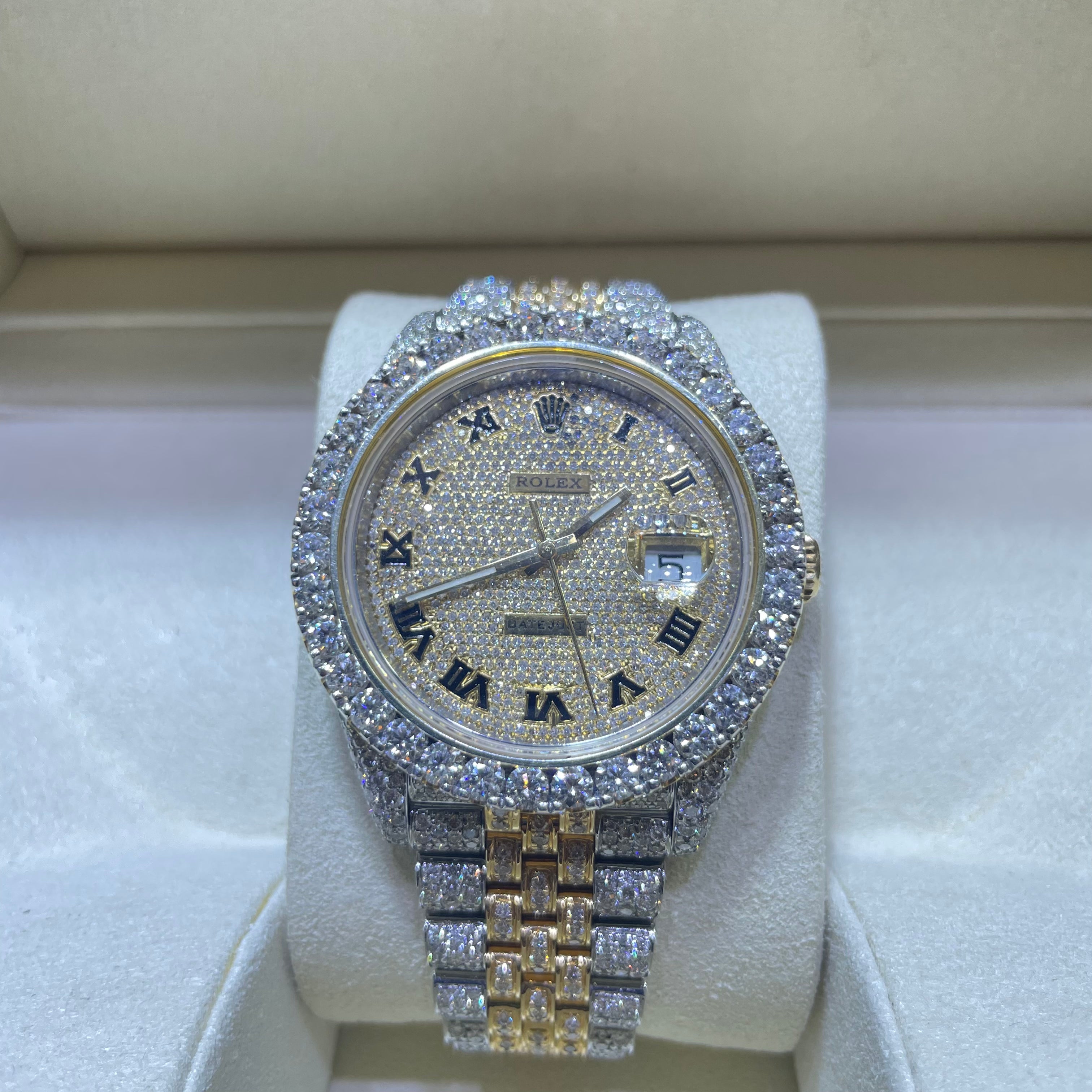 41mm rolex bust down yellow two tone with VS1 diamonds