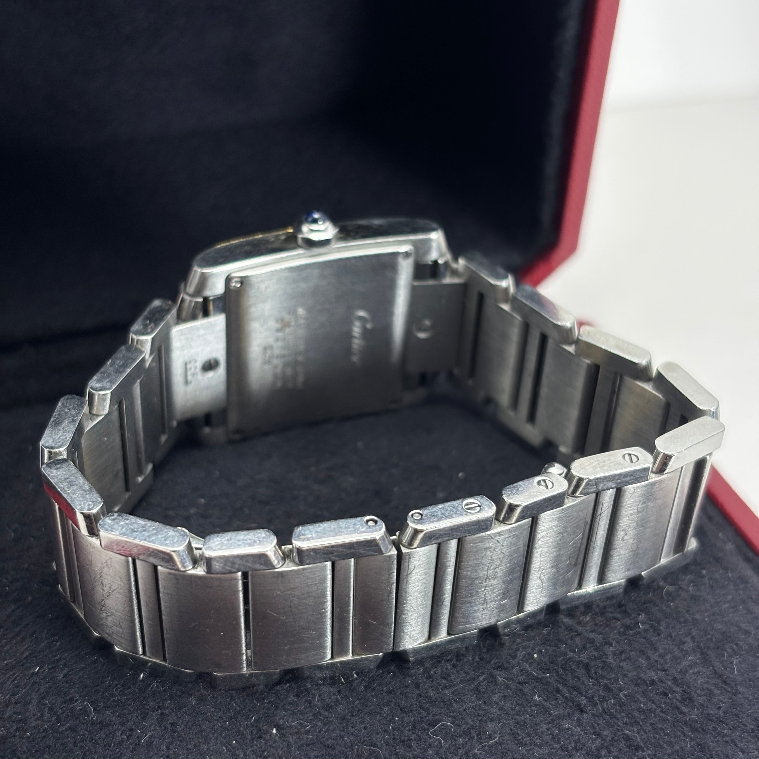 Pre-Owned CARTIER TANK FRANCHISE 34MM STAINLESS STEEL (BOX&PAPERS)