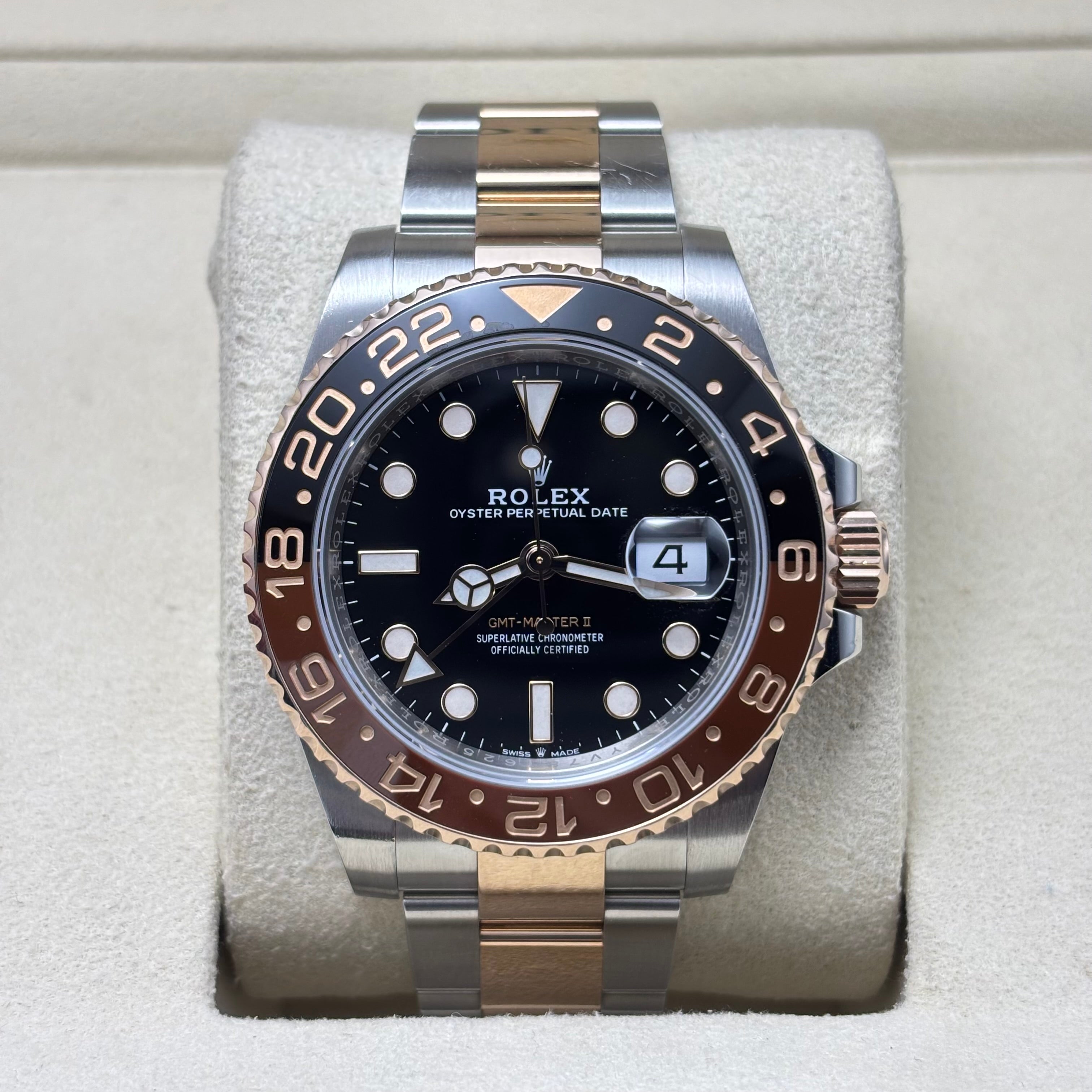 Pre-Owned Rolex Root-Beer 18KT Rose Gold Two-Tone Oyster Bracelet