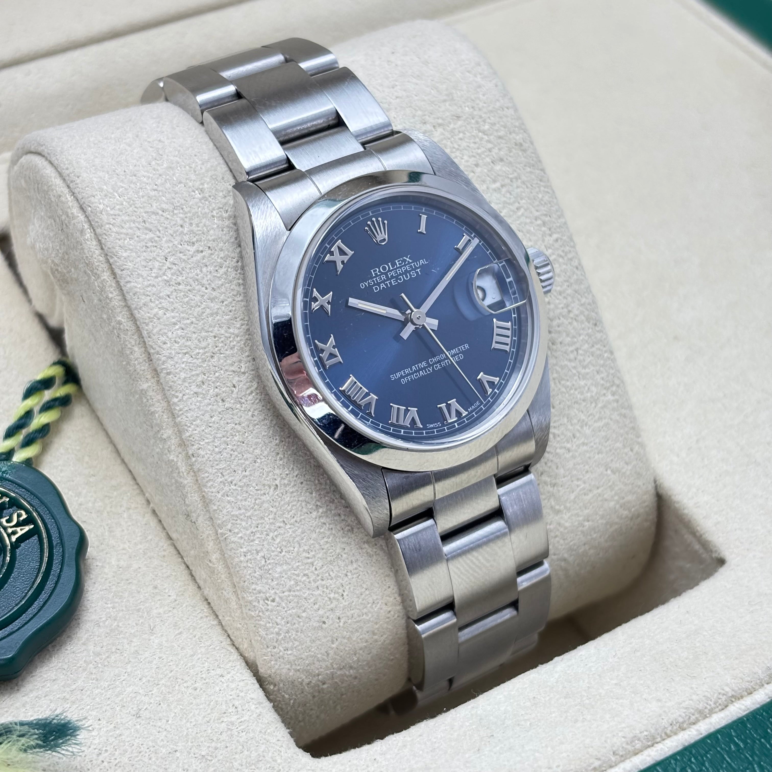 31MM ROLEX DATEJUST “MIDSIZE” BLUE DIAL