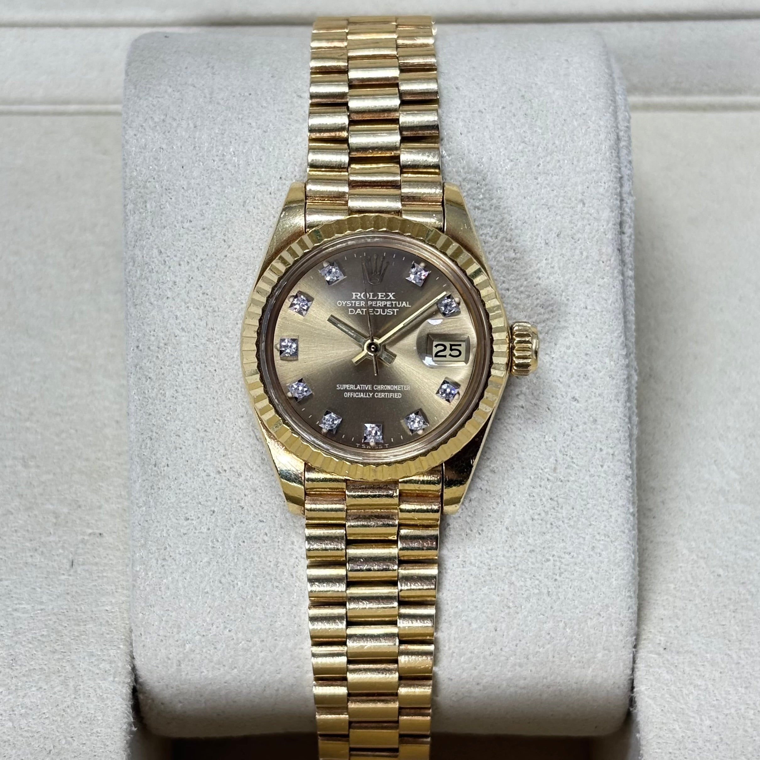 26MM ROLEX DATEJUST 18KT LADIES GOLD WATCH REF.6917