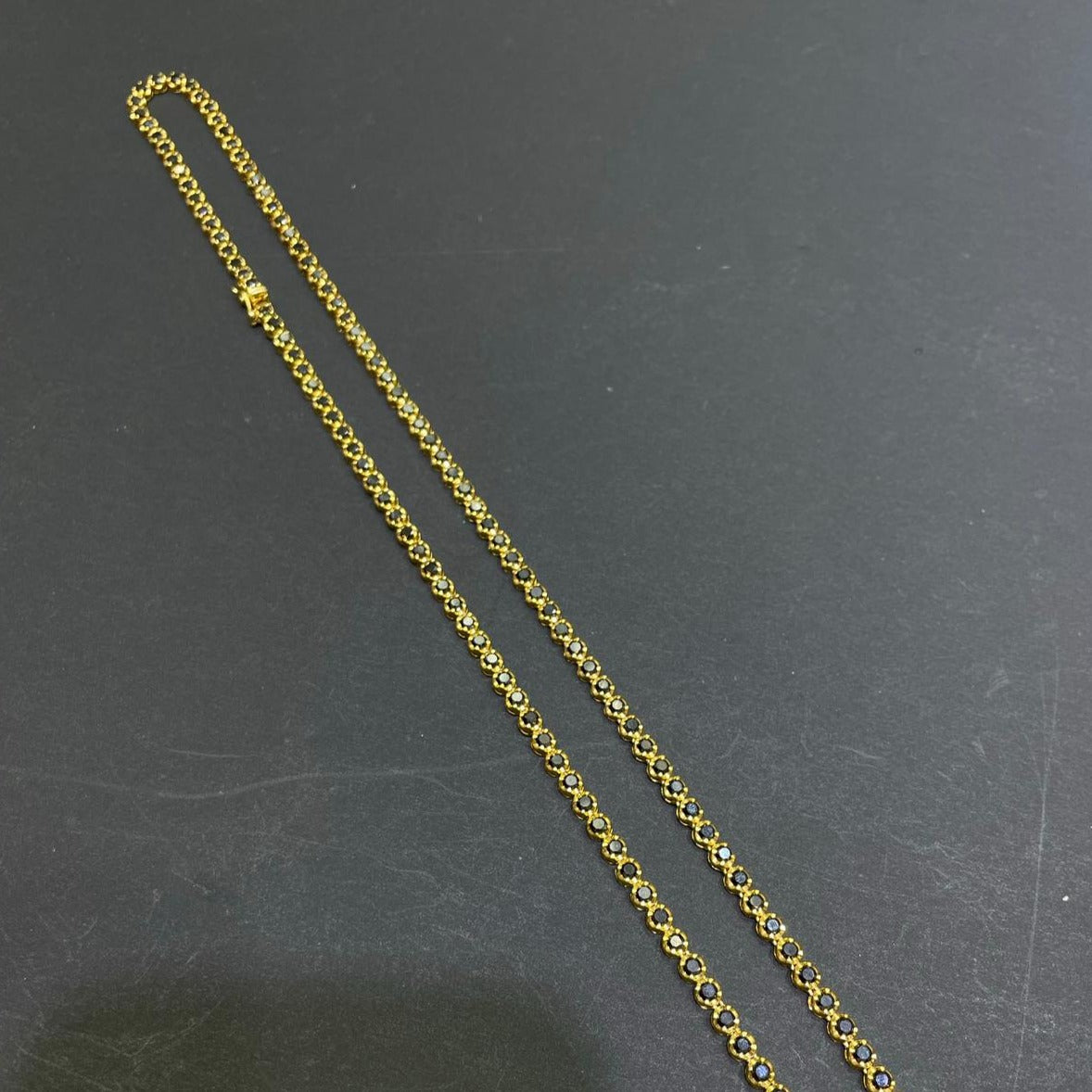 14k Black Diamond Tennis Chain