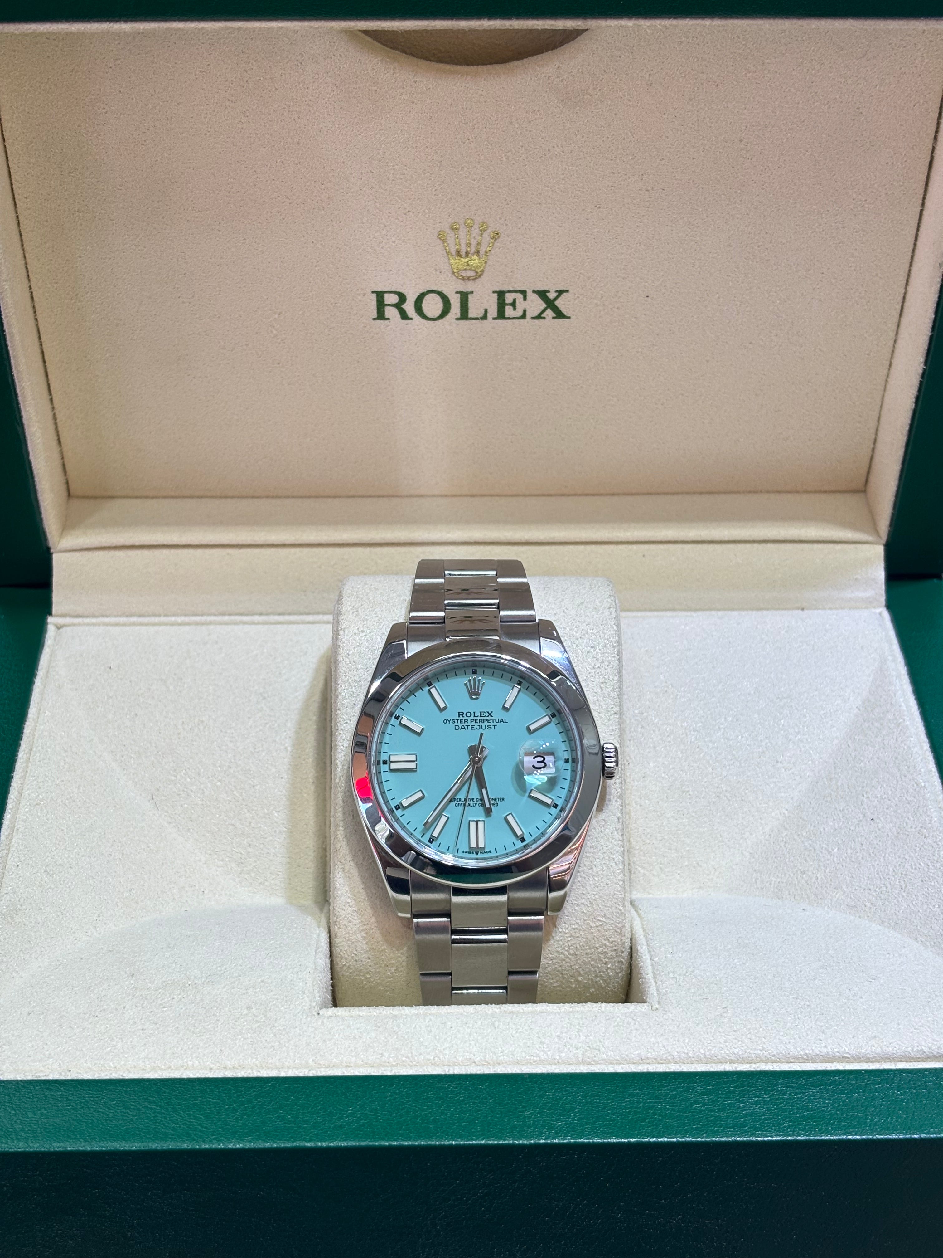 41MM DATEJUST | OYSTER BRACELET | TIFFANY BLUE DIAL | STAINLESS STEEL