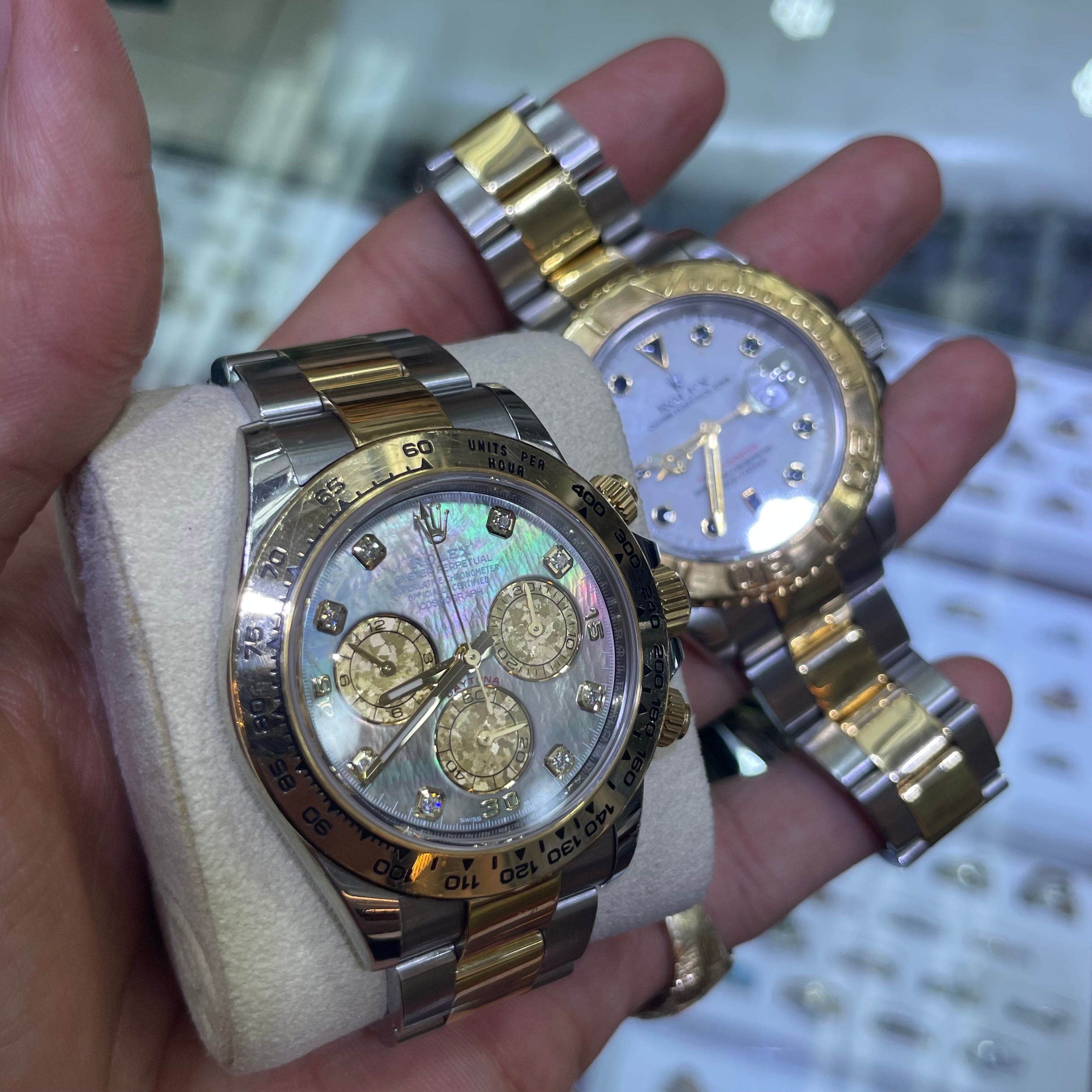 40mm Rolex Daytona Black Mother of Pearl Diamond Tahitian Dial | #116503