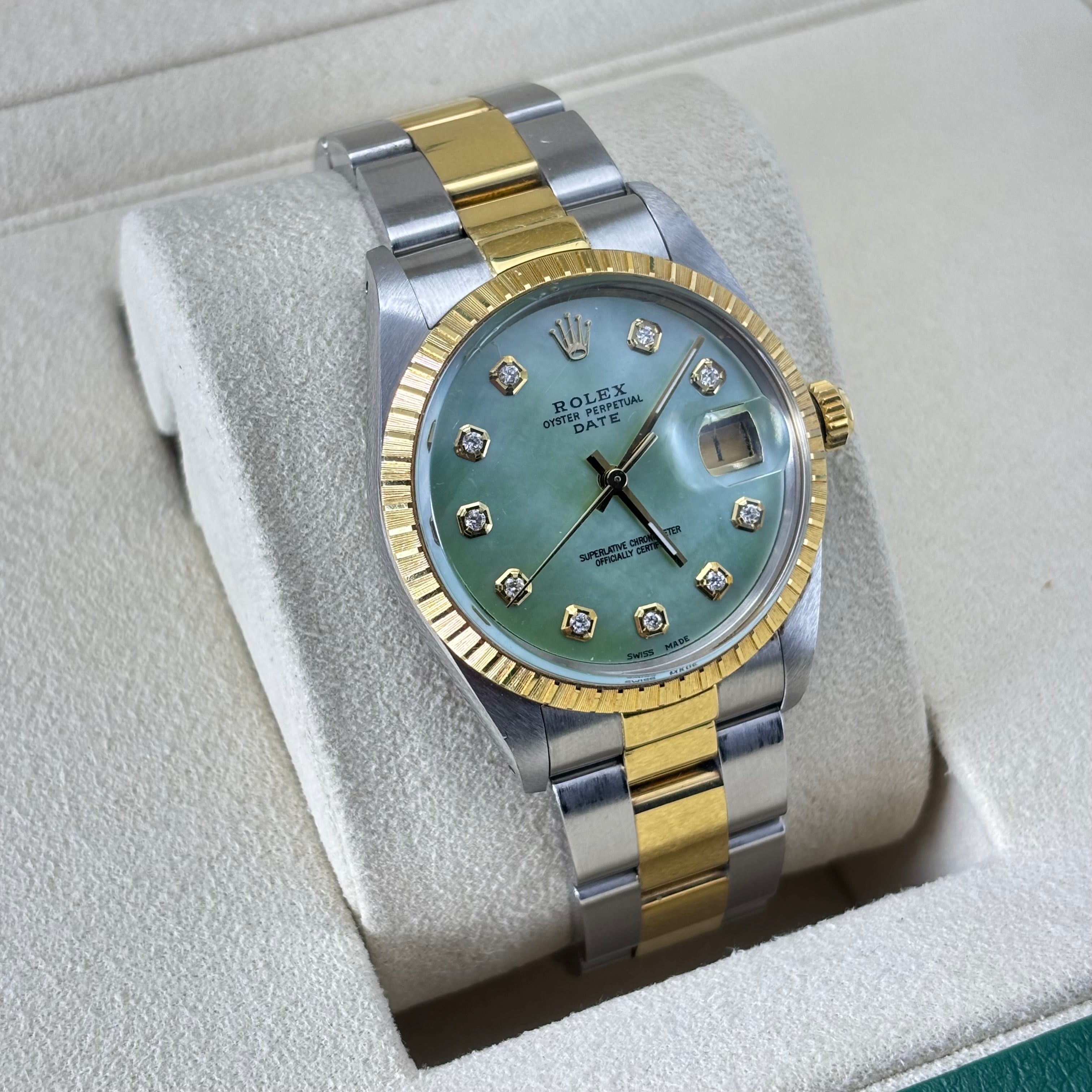 34MM ROLEX DATE 18KT GOLD